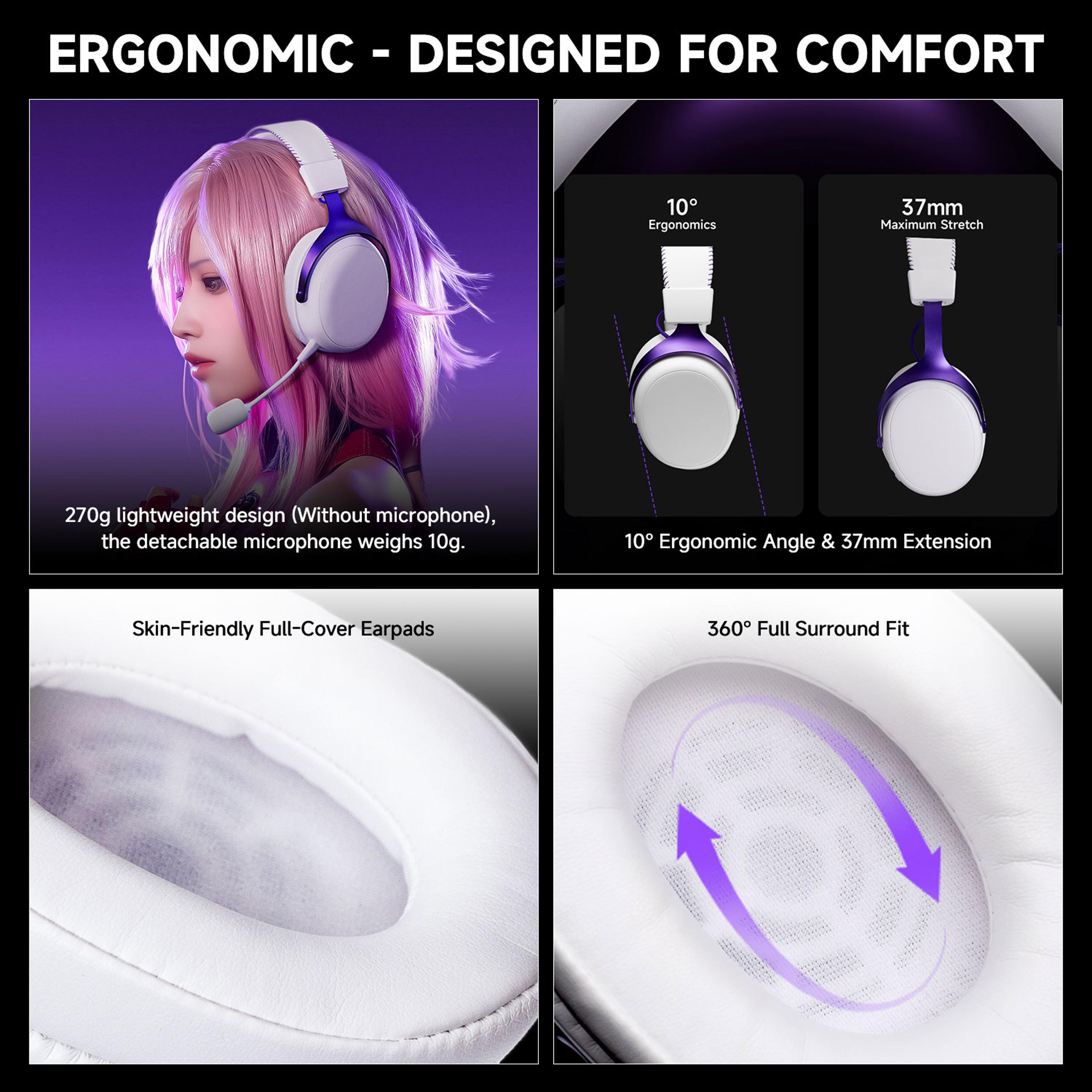 Quad Mode Wireless Gaming Headset With Surround Sound  Noise Canceling Mic 3