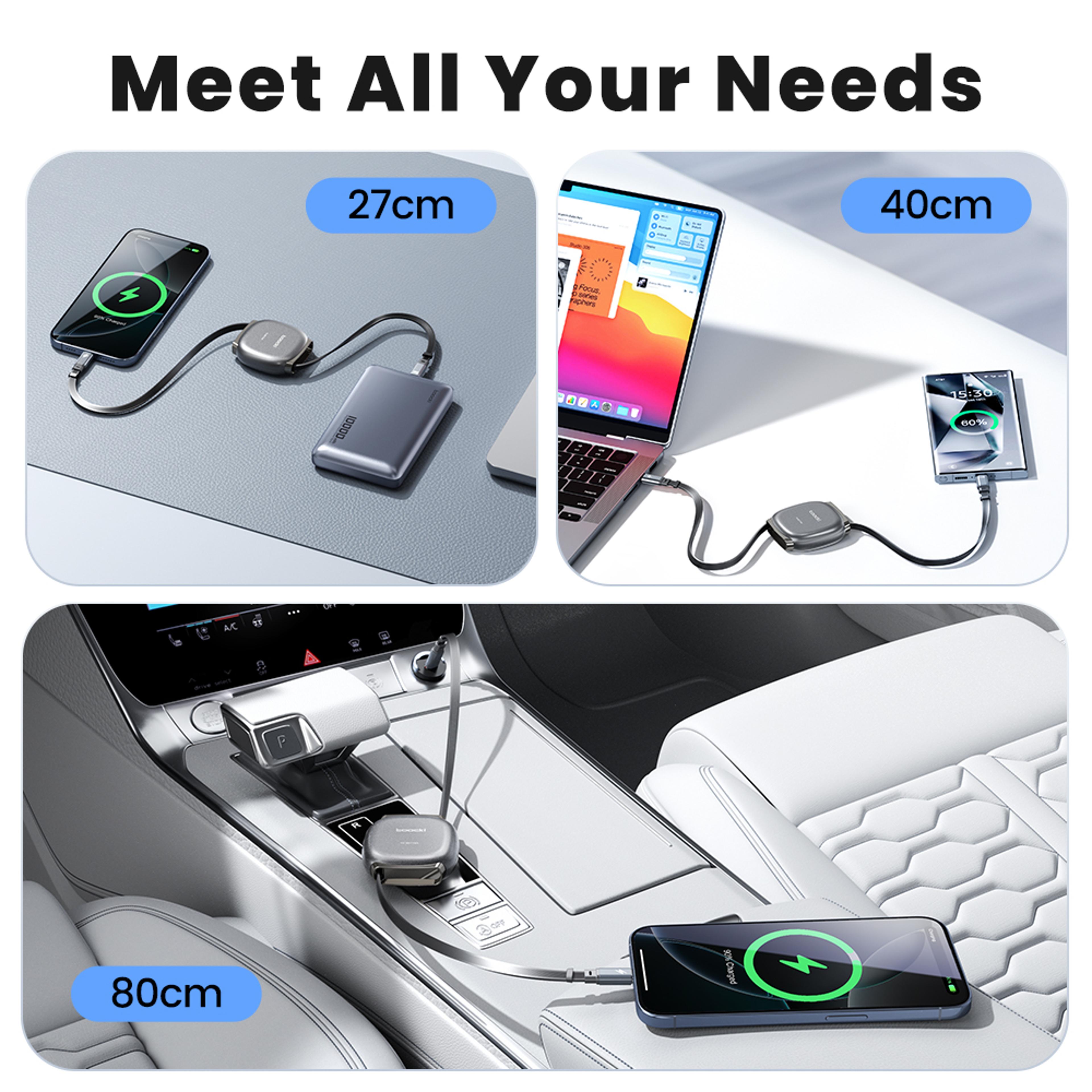 Flex Charge Retractable USB C Cable Fast Charging Cord 2