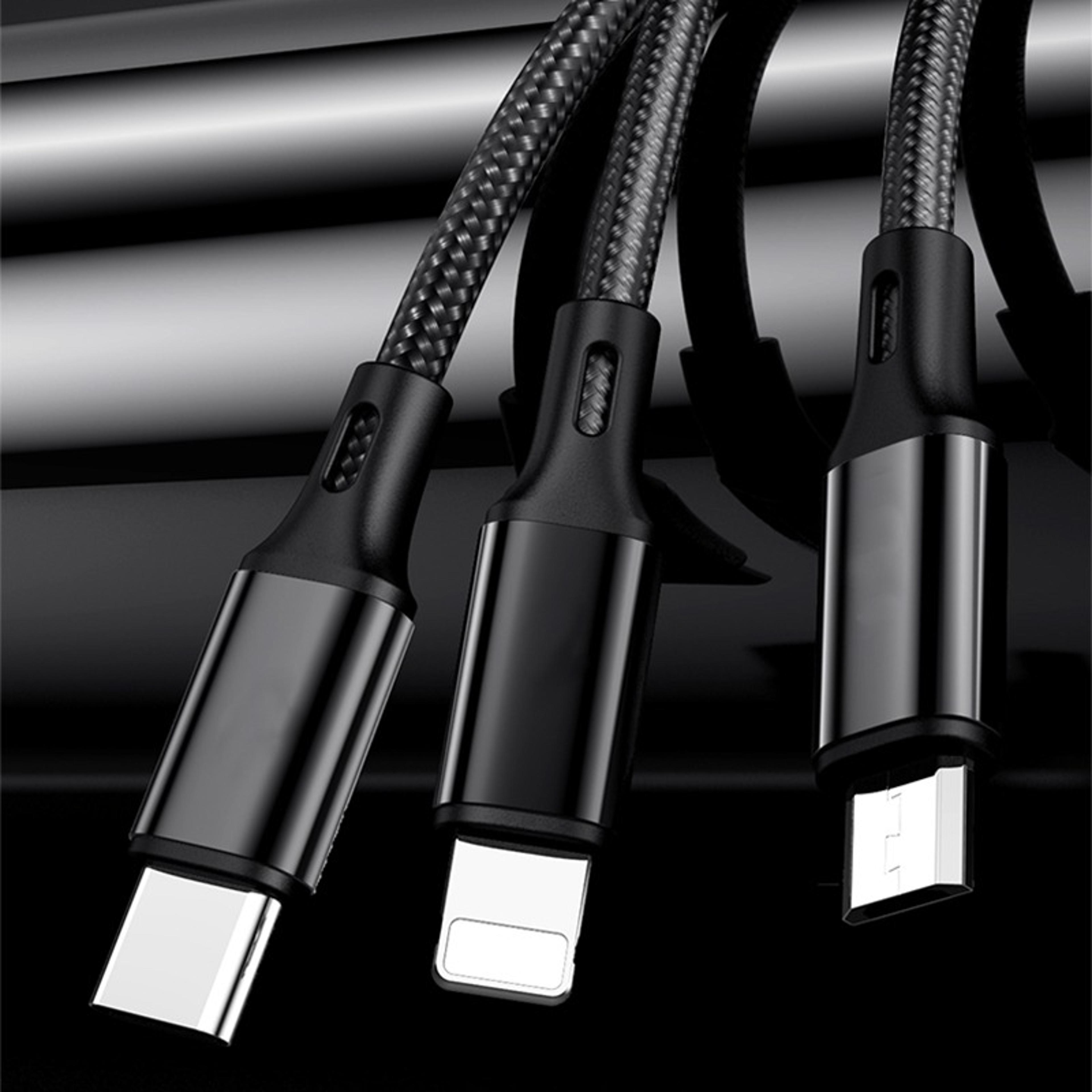 3 In 1 Fast Charging Cable For USB C  Micro USB Devices 0