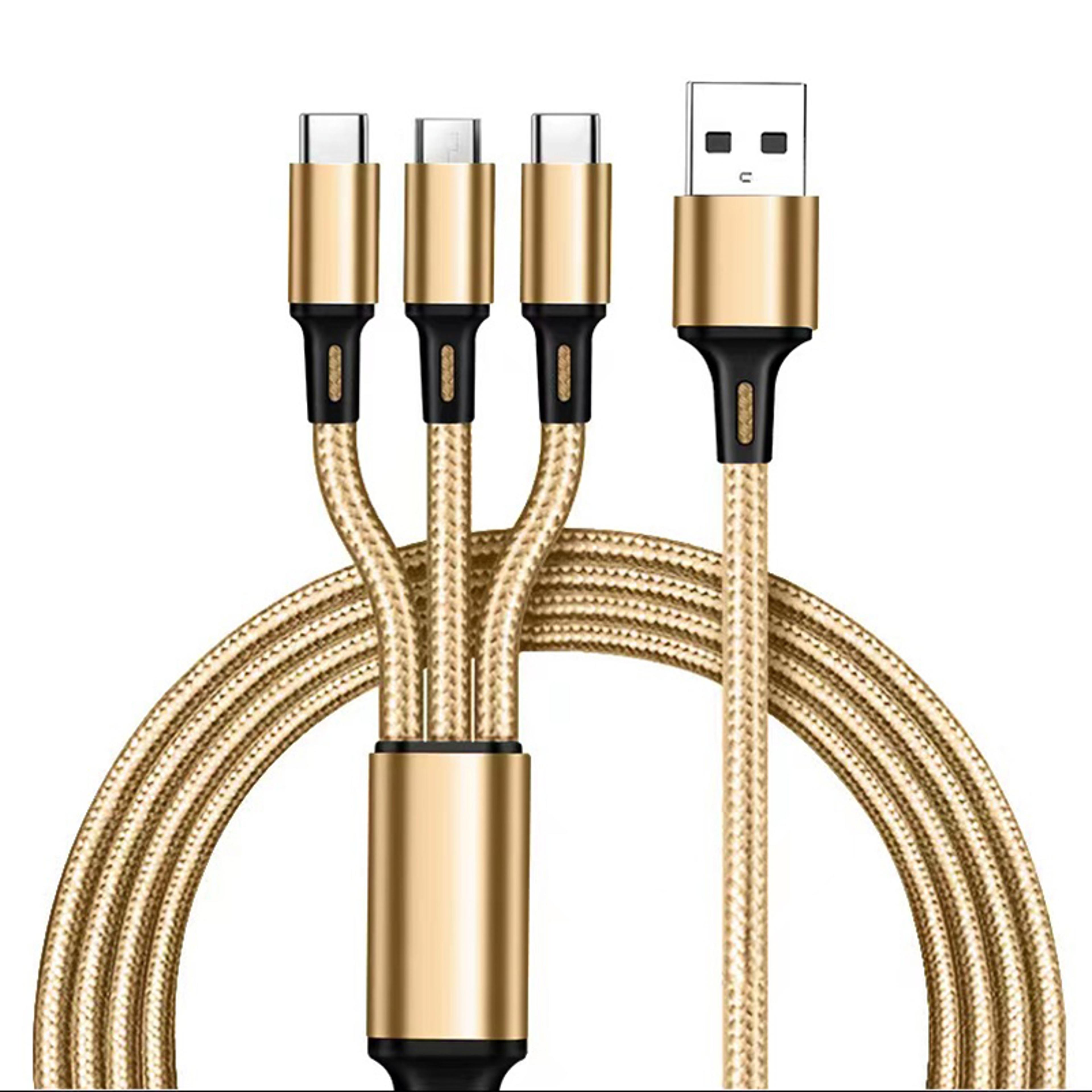 3 In 1 Fast Charging Cable For USB C  Micro USB Devices 5