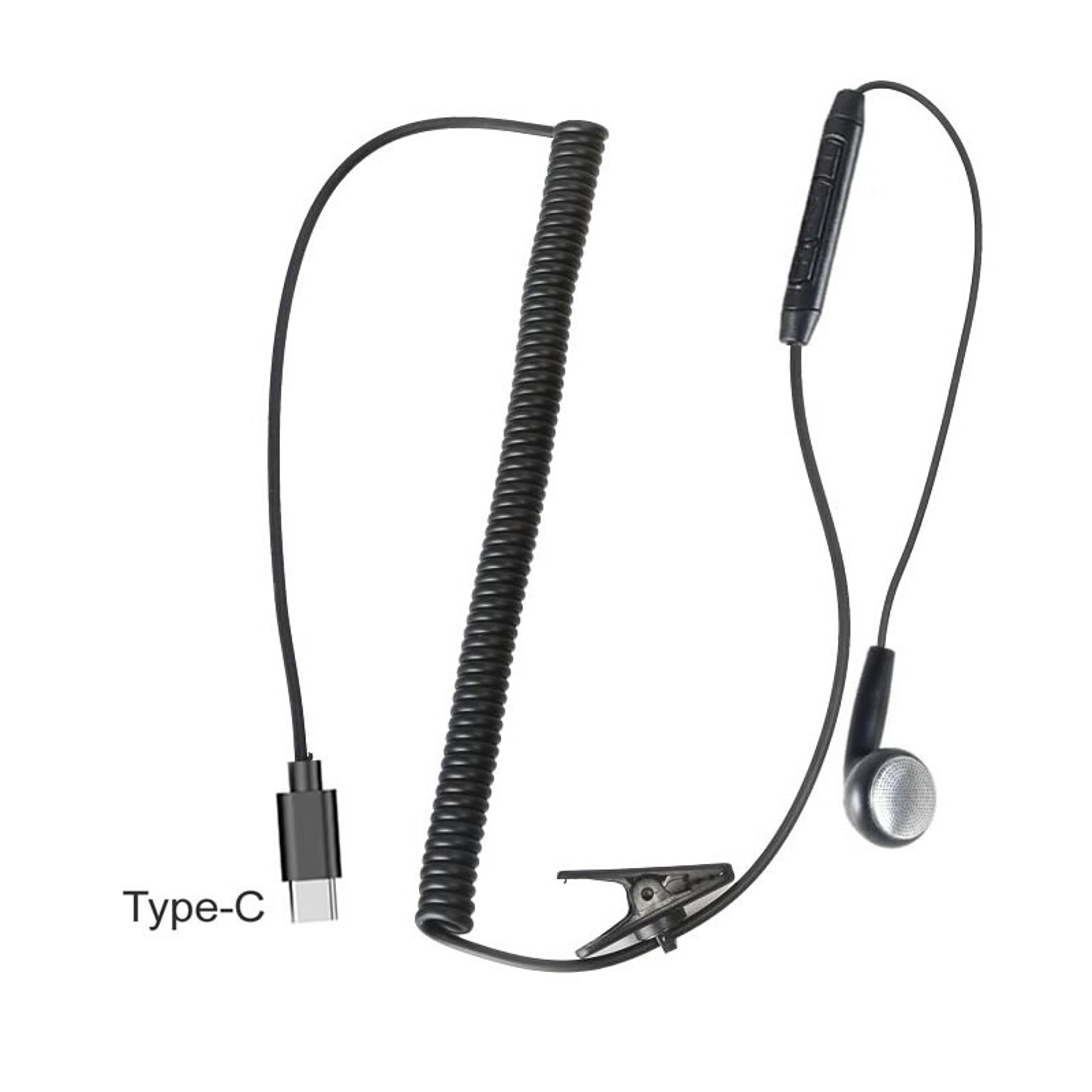 Smart Flex Retractable USB C Single Ear Wired Earbud Headset 6