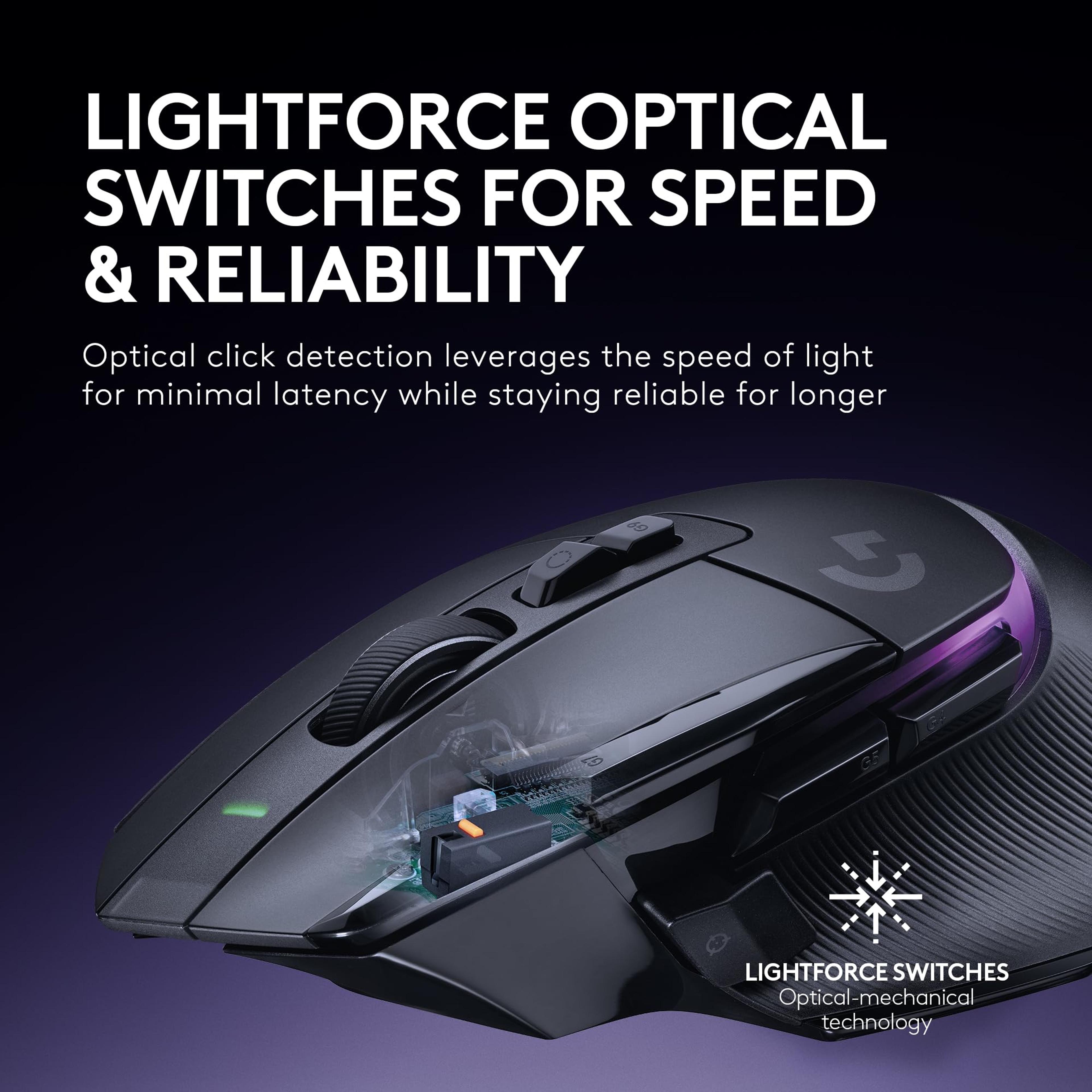 LIGHT SPEED Wireless Gaming Mouse HERO Sensor LIGHTSYNC RGB LIGHT FORCE Switches 2
