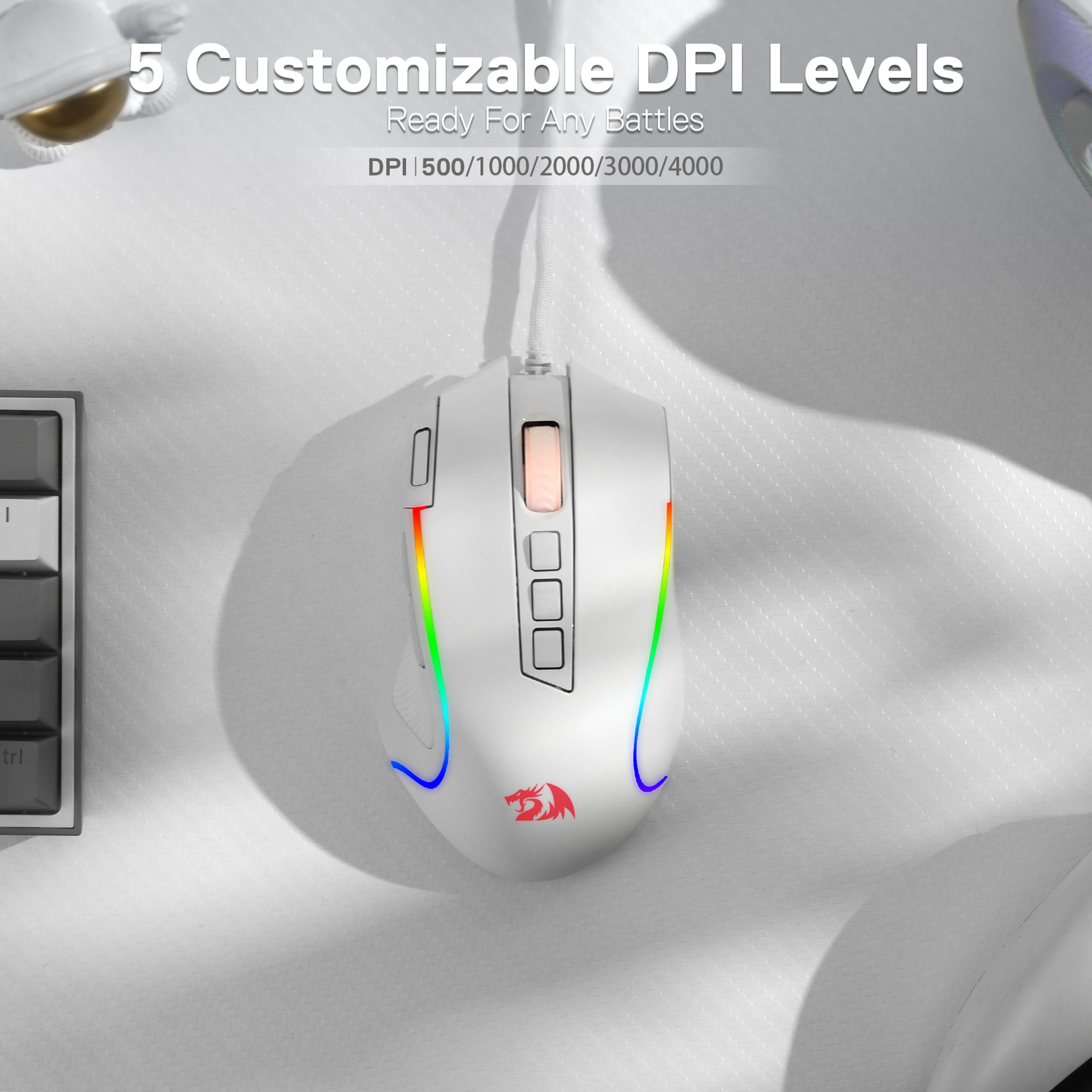 Predator RGB Gaming Mouse DPI Wired Optical Programmable Buttons White 5