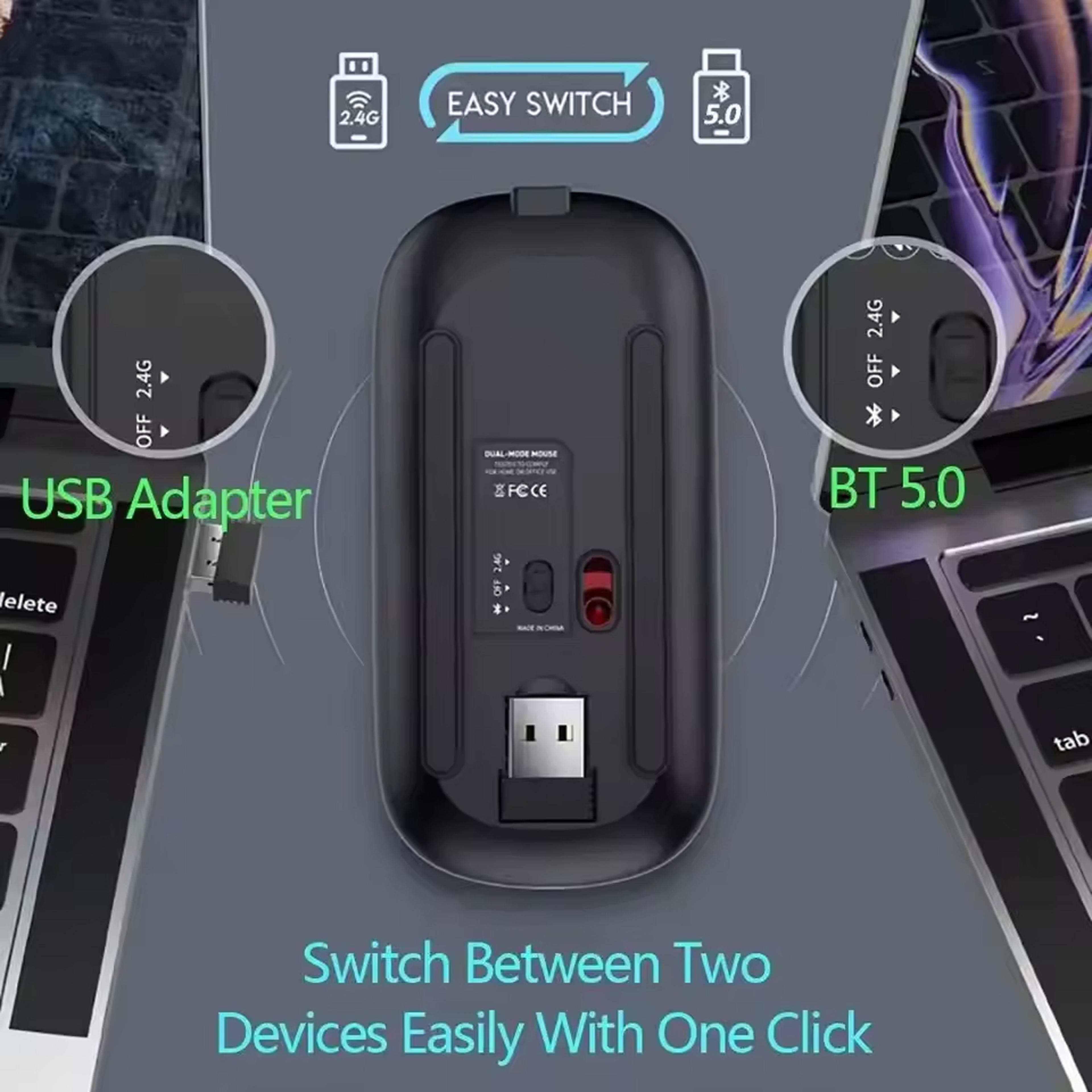 Rechargeable Wireless Mouse Bluetooth Dual Mode Computer Mouse For Laptop PC 3