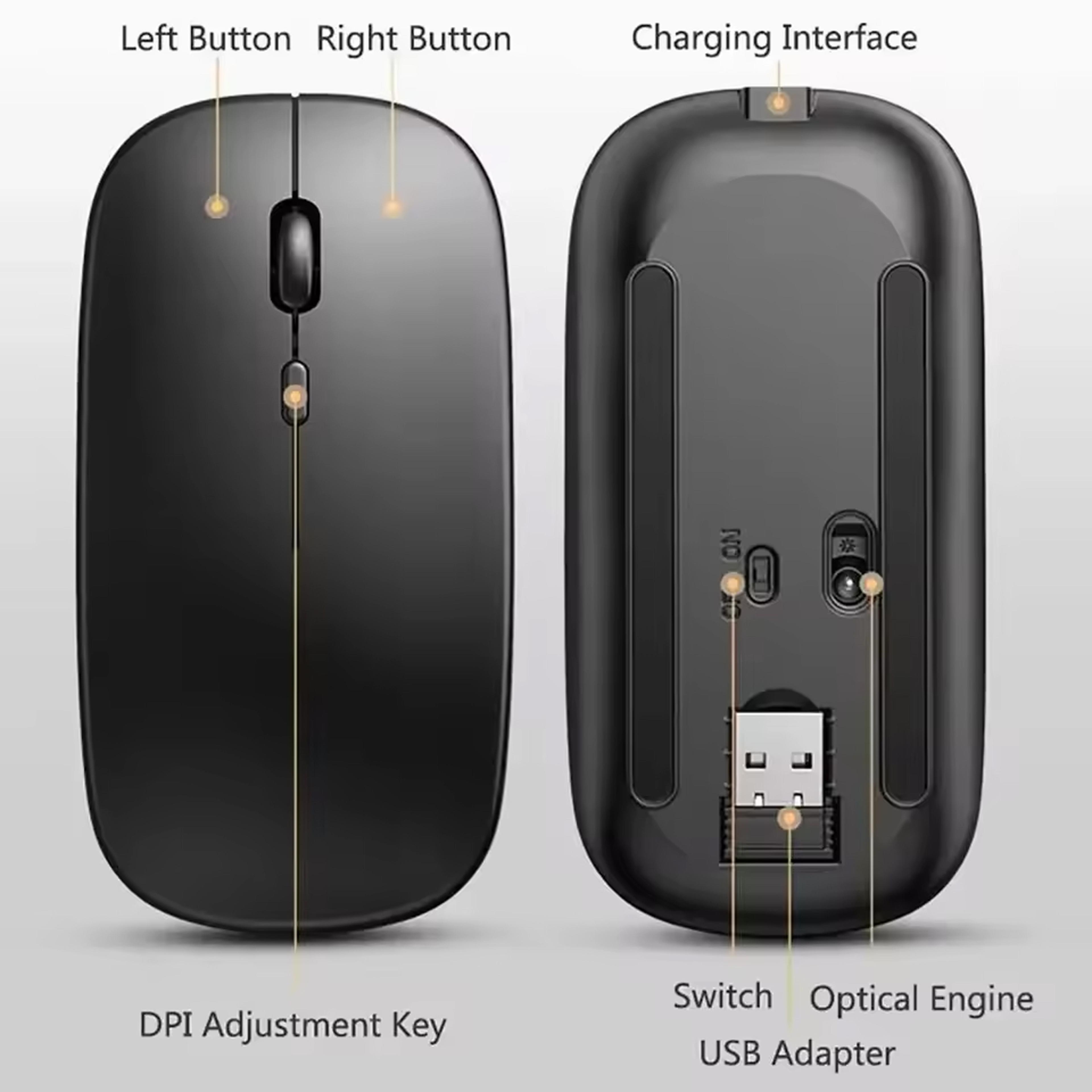 Rechargeable Wireless Mouse Bluetooth Dual Mode Computer Mouse For Laptop PC 5