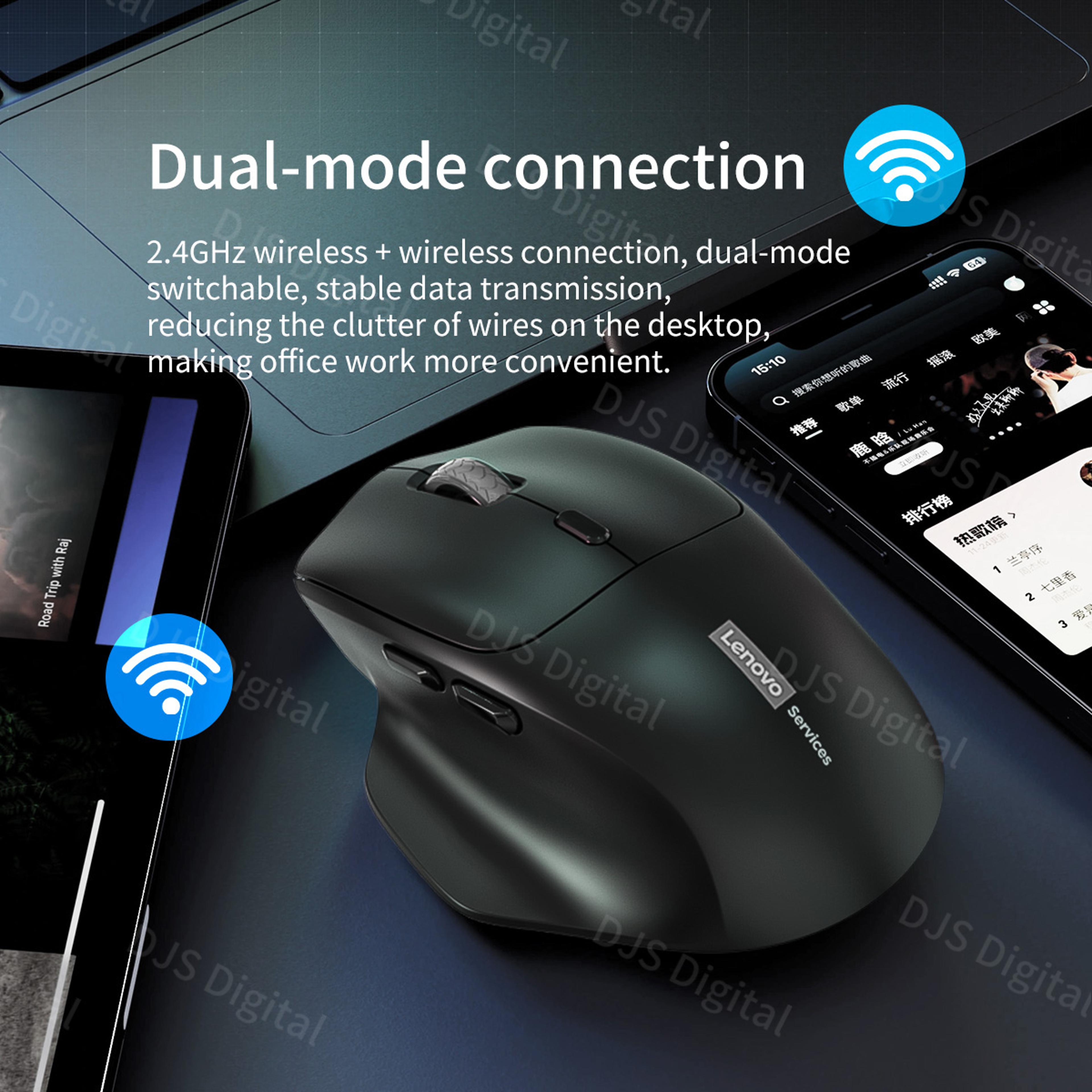 Wireless Ergonomic Mouse Dual Mode Rechargeable Gaming Office Comfort Mouse 2
