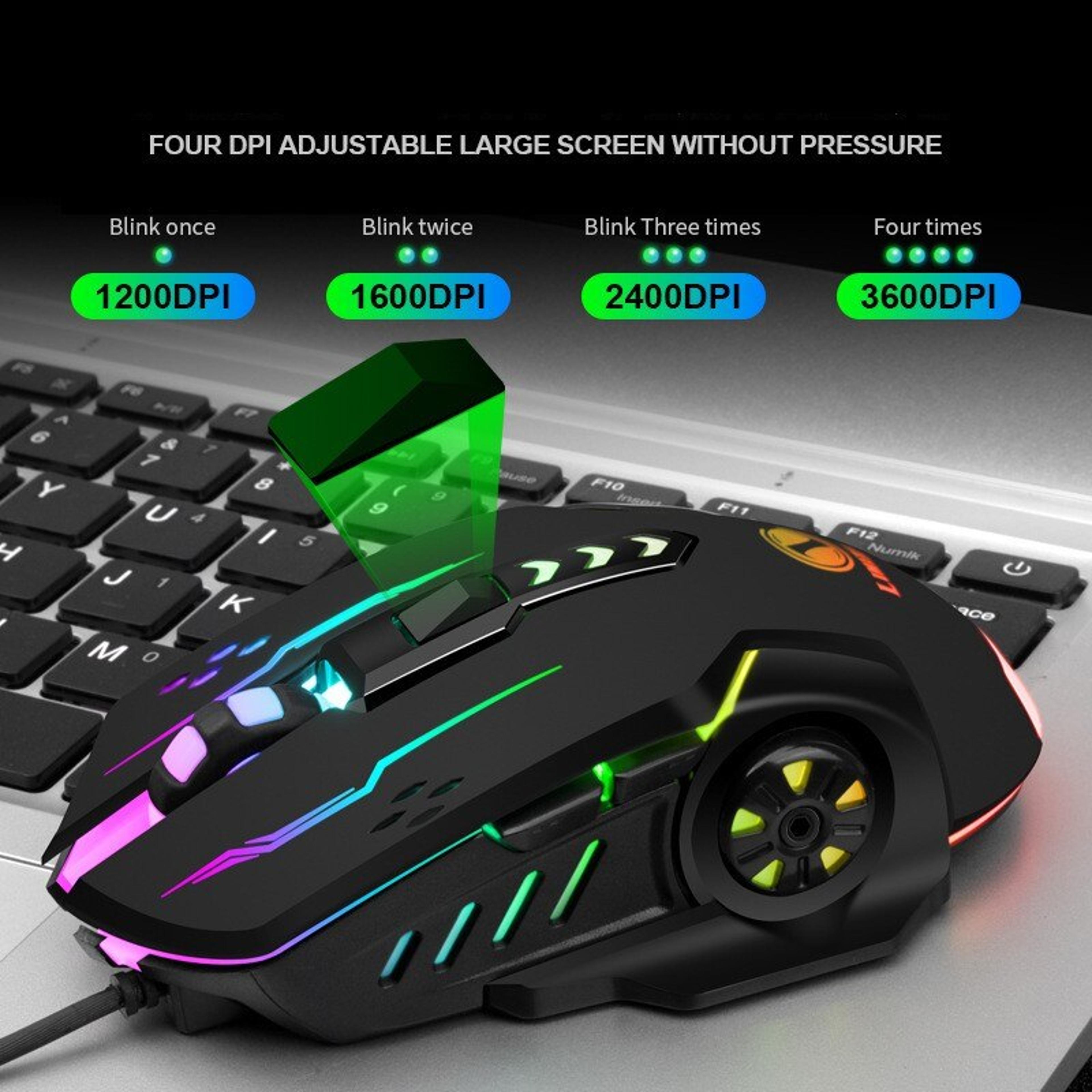 USB Wired Gaming Mouse RGB Optical Gaming Mouse With Adjustable DPI For PC 4