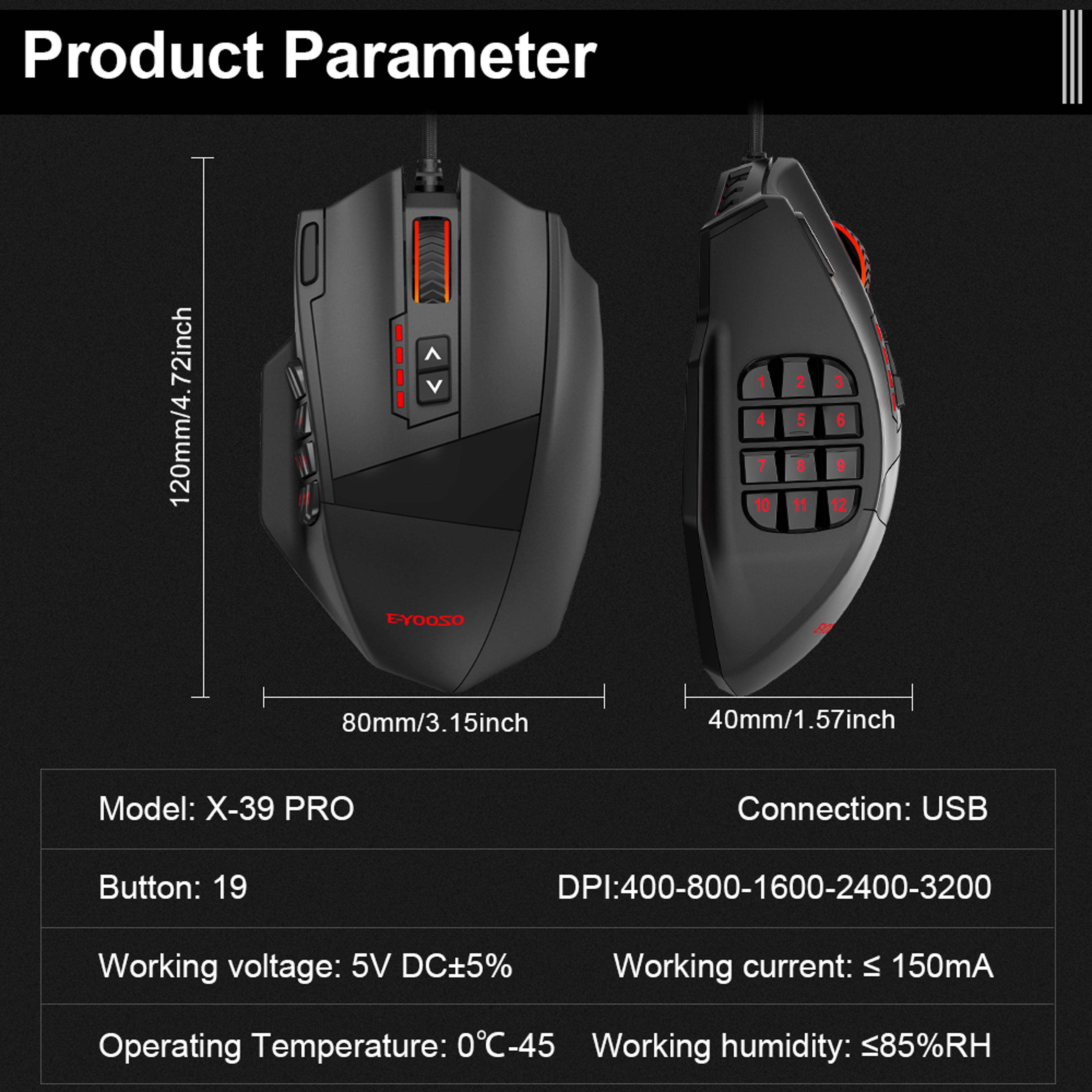 USB Wired RGB Gaming Mouse DPI Button Programmable Gaming Mouse For PC Laptop 5