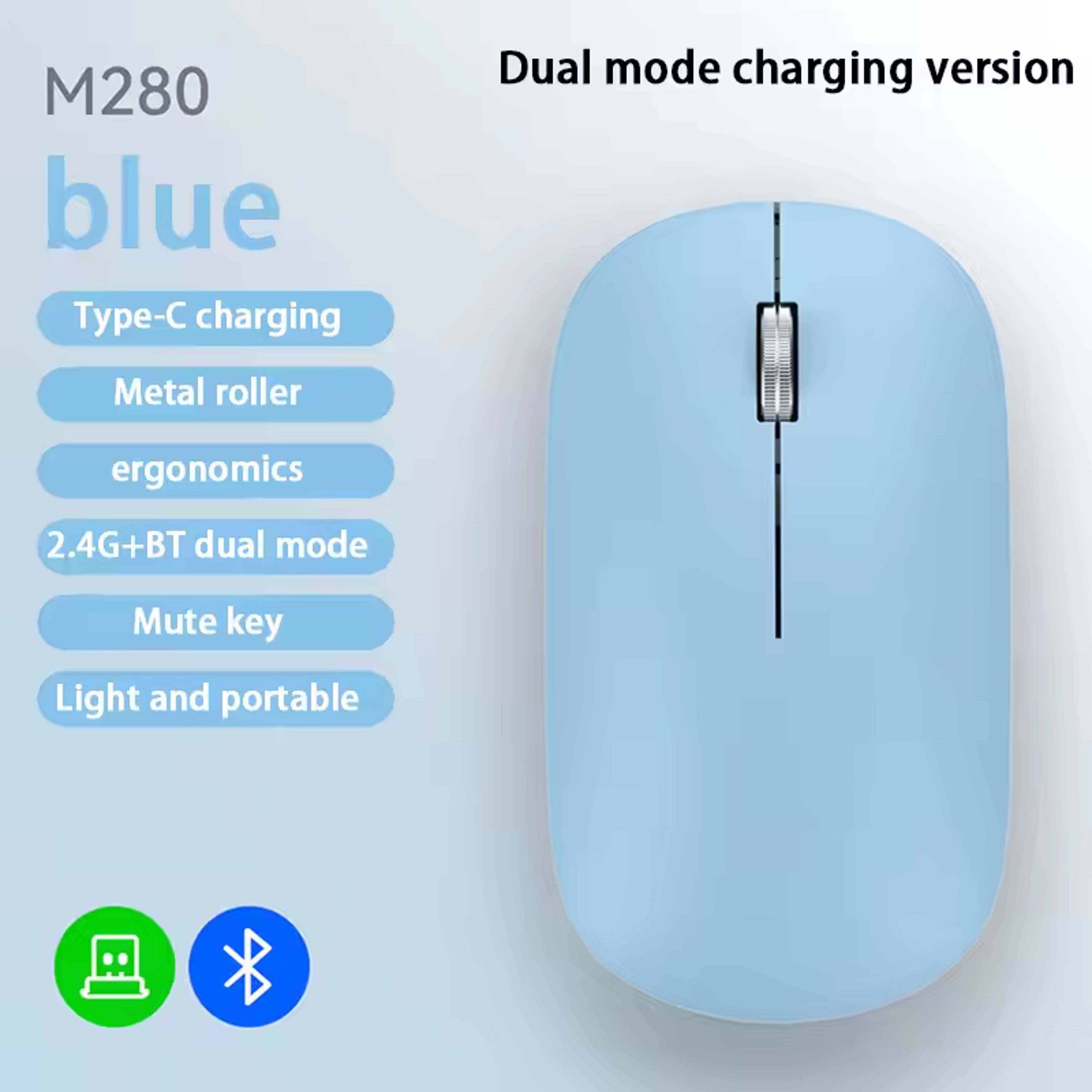 Type C Rechargeable Wireless Silent Click Ergonomic Mouse For Laptop Office  Portable Use 8