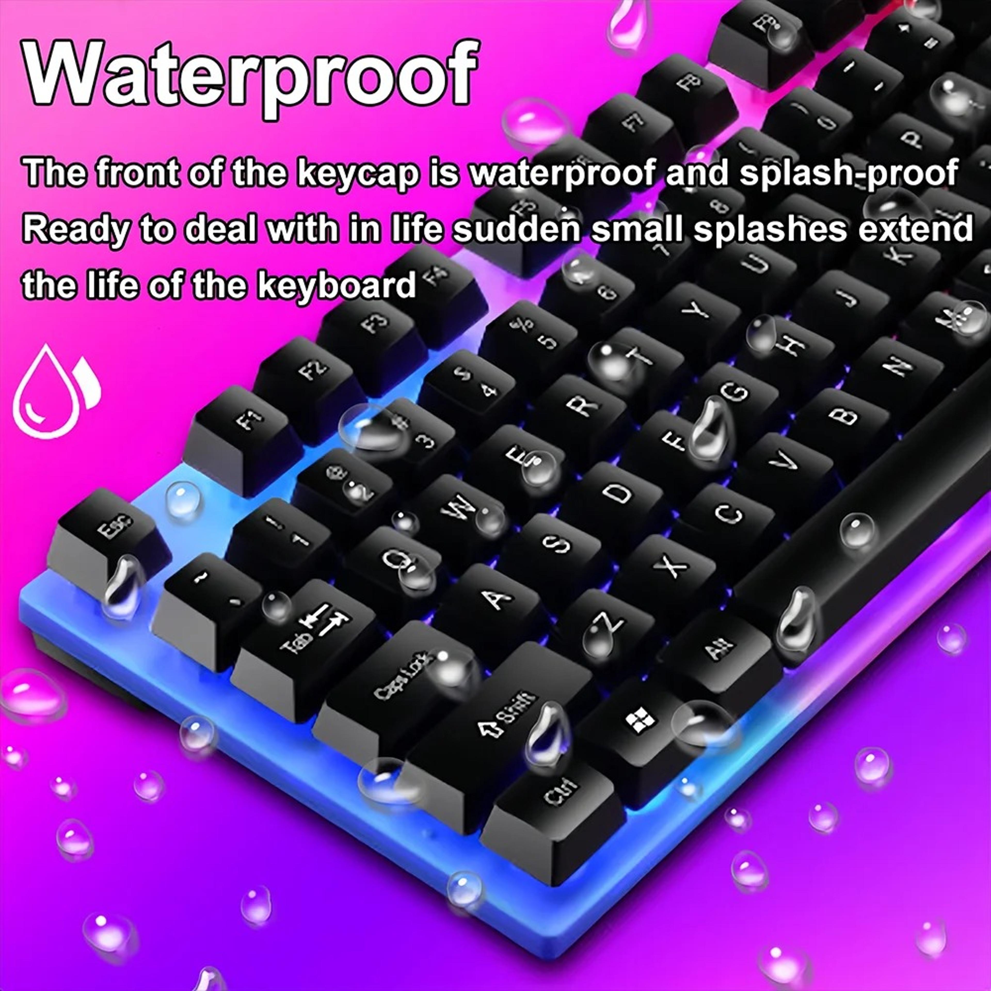 Key Backlit Mechanical Gaming Keyboard Wired Waterproof For PC Laptop 3