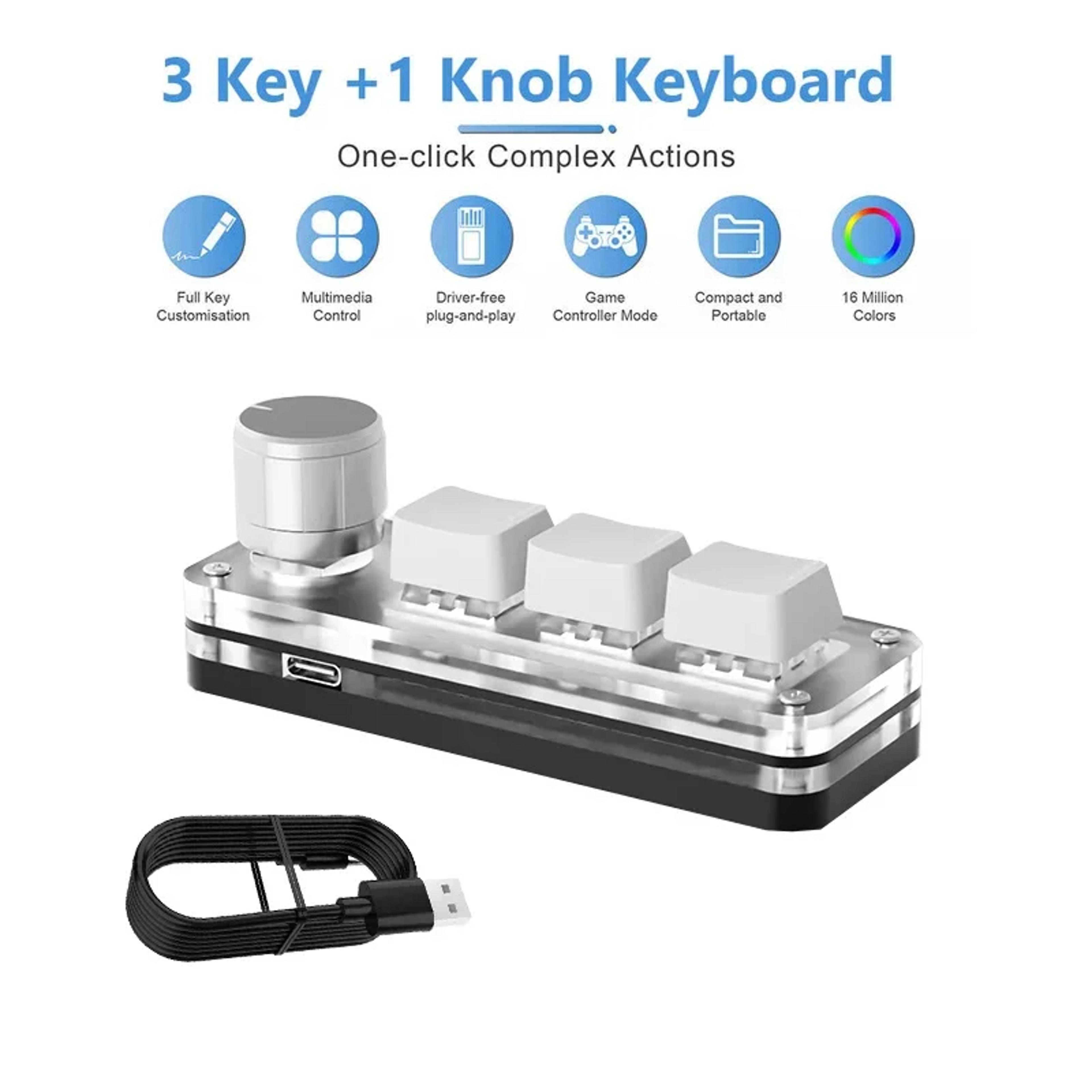 RGB Macro Keypad Knob Programmable Shortcut Mechanical Keyboard For Gaming  Design 7