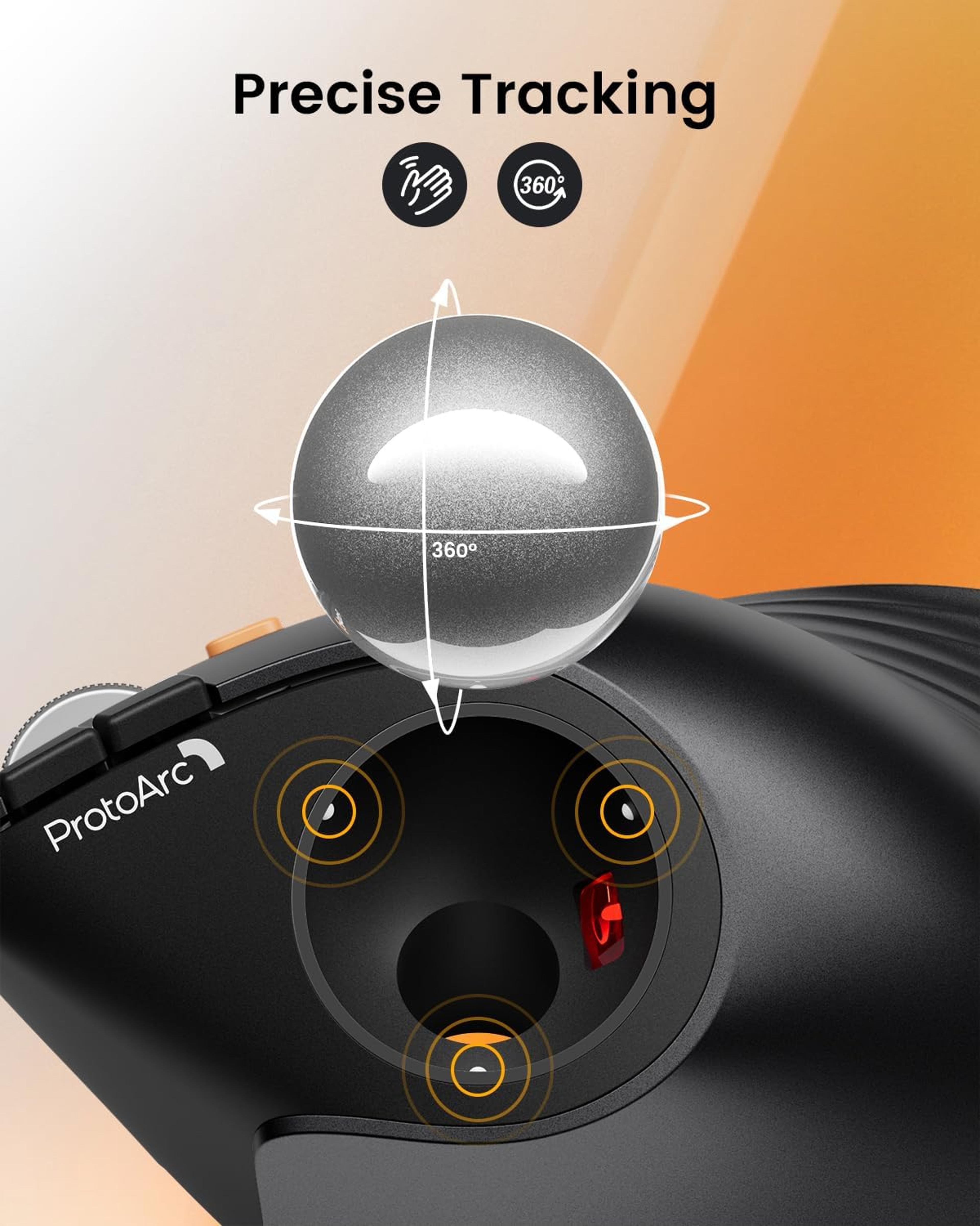 Pro Wireless Trackball Mouse Bluetooth Ergonomic Rollerball Mouse For PC  Laptop 1