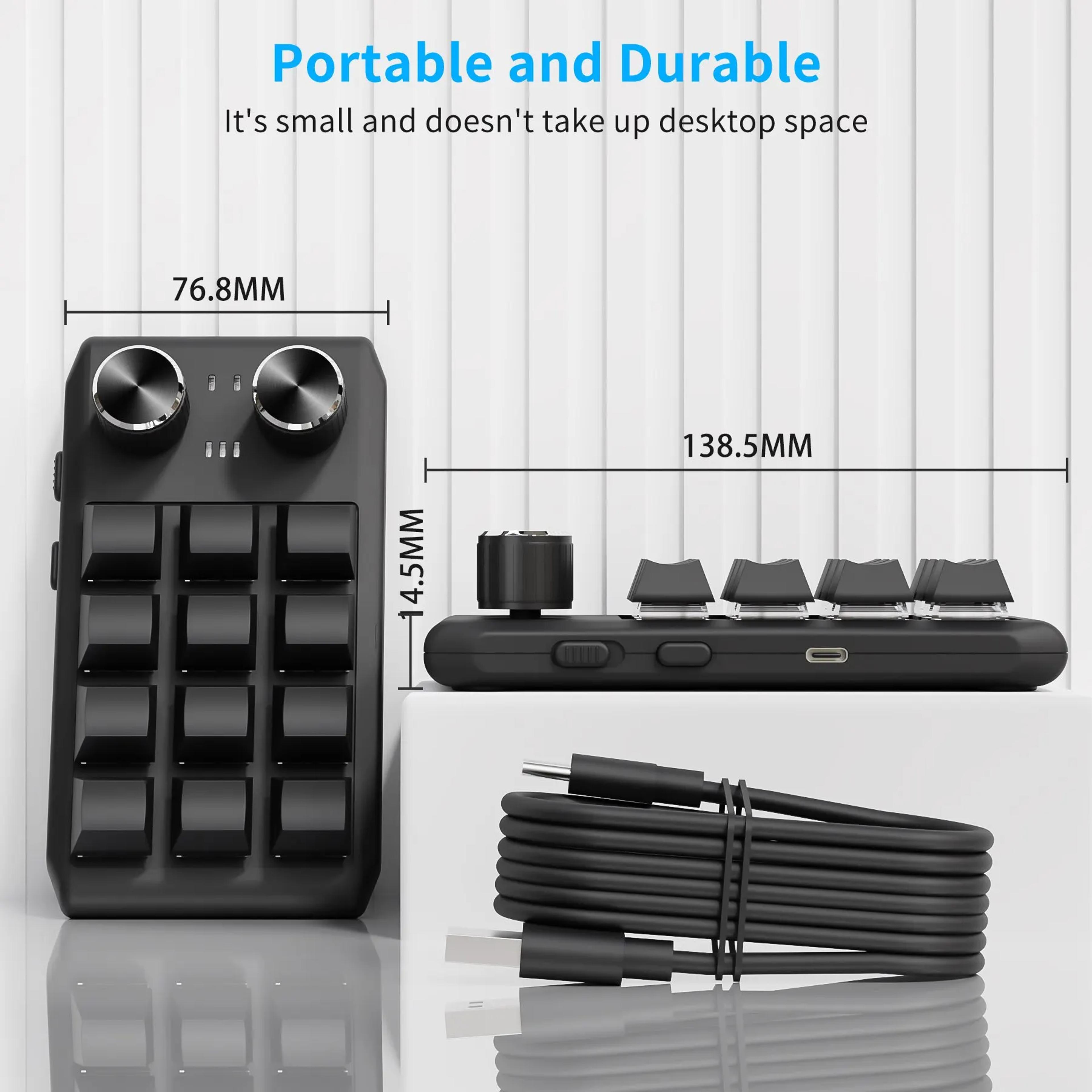 Bluetooth Macro Pad With Dual Knobs RGB Programmable Keypad 6