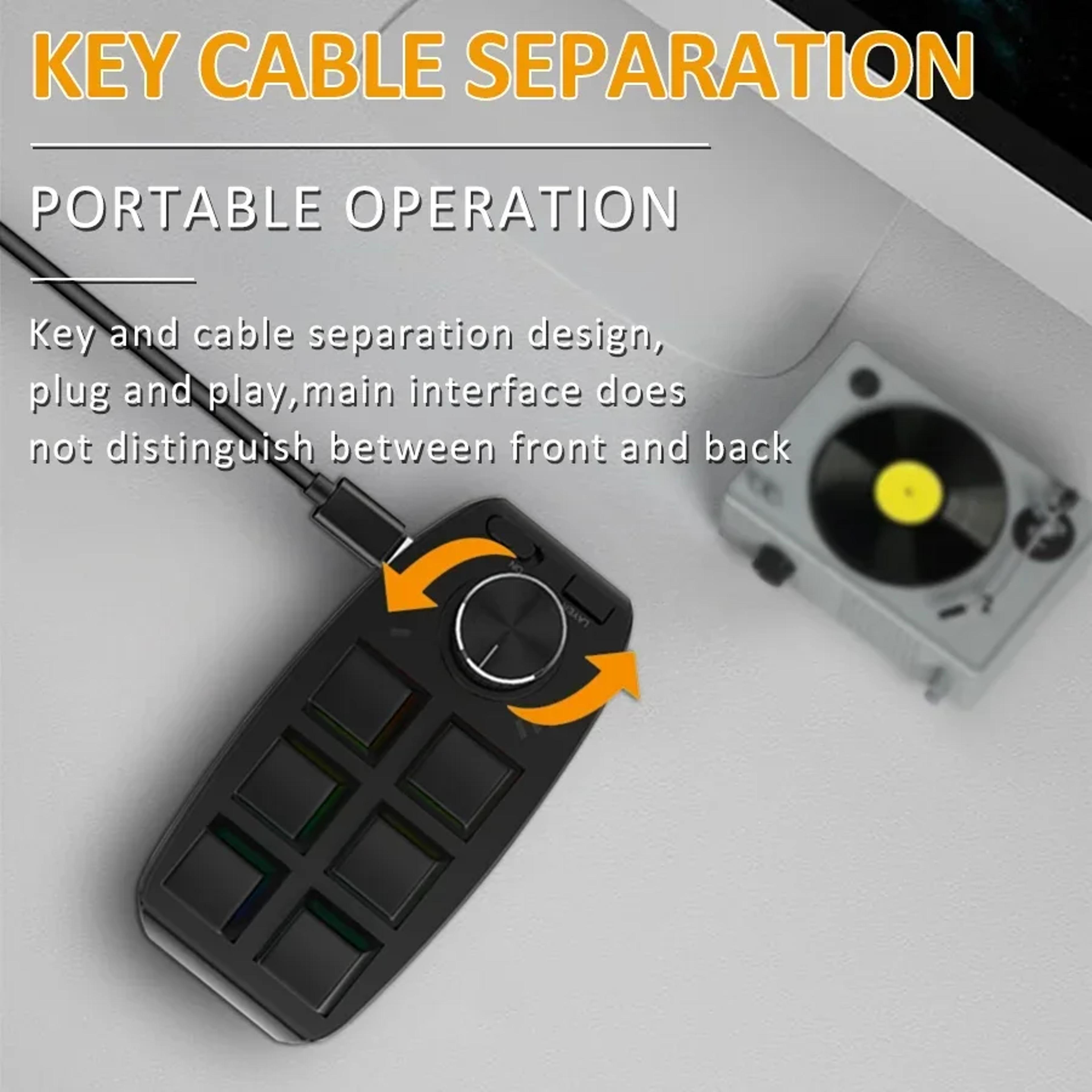 Bluetooth Programmable Macro Keyboard With RGB Knob Control For Editing Gaming  Productivity 2