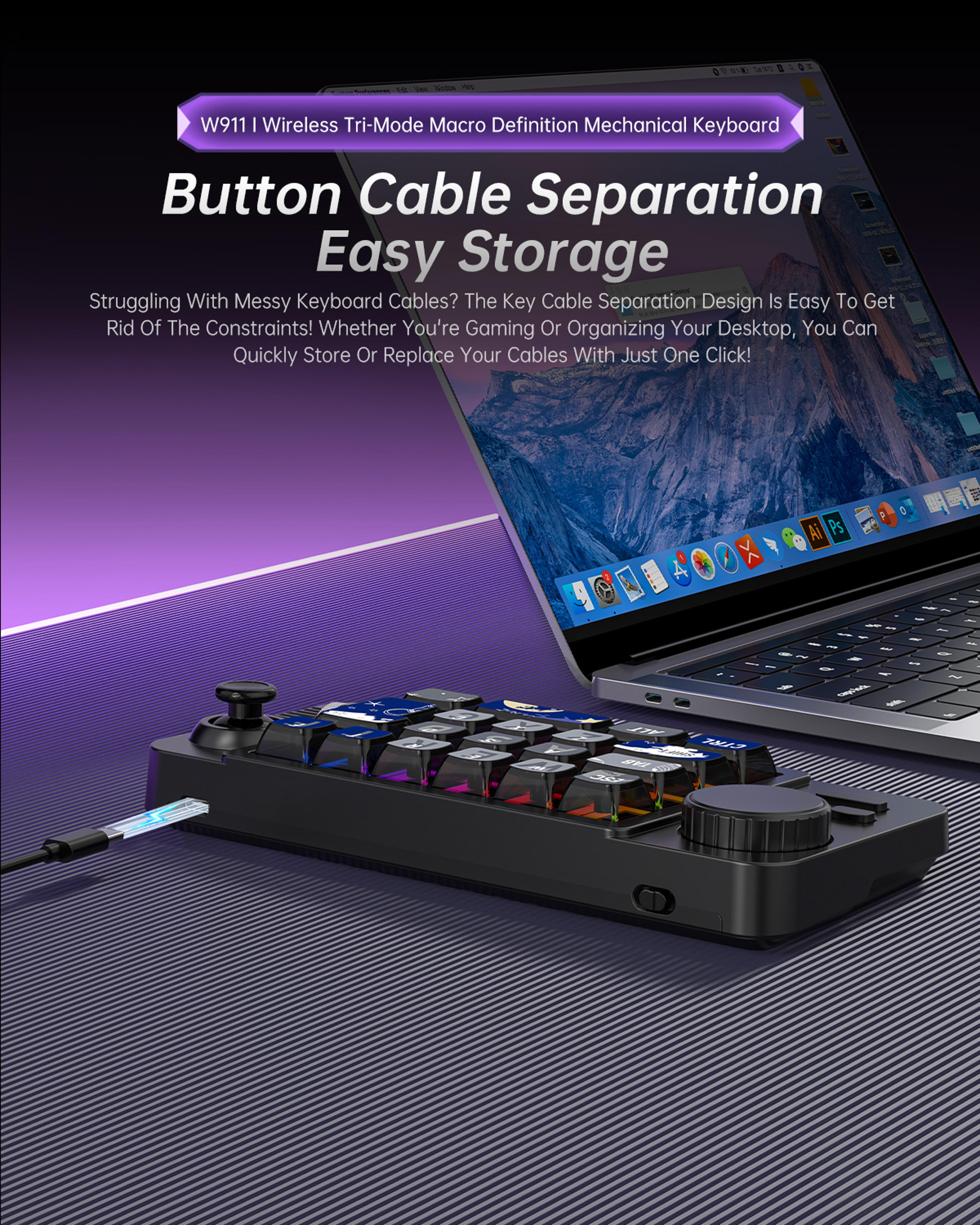 Three Mode Programmable Macro Keypad With RGB Backlit Mechanical Keys 4