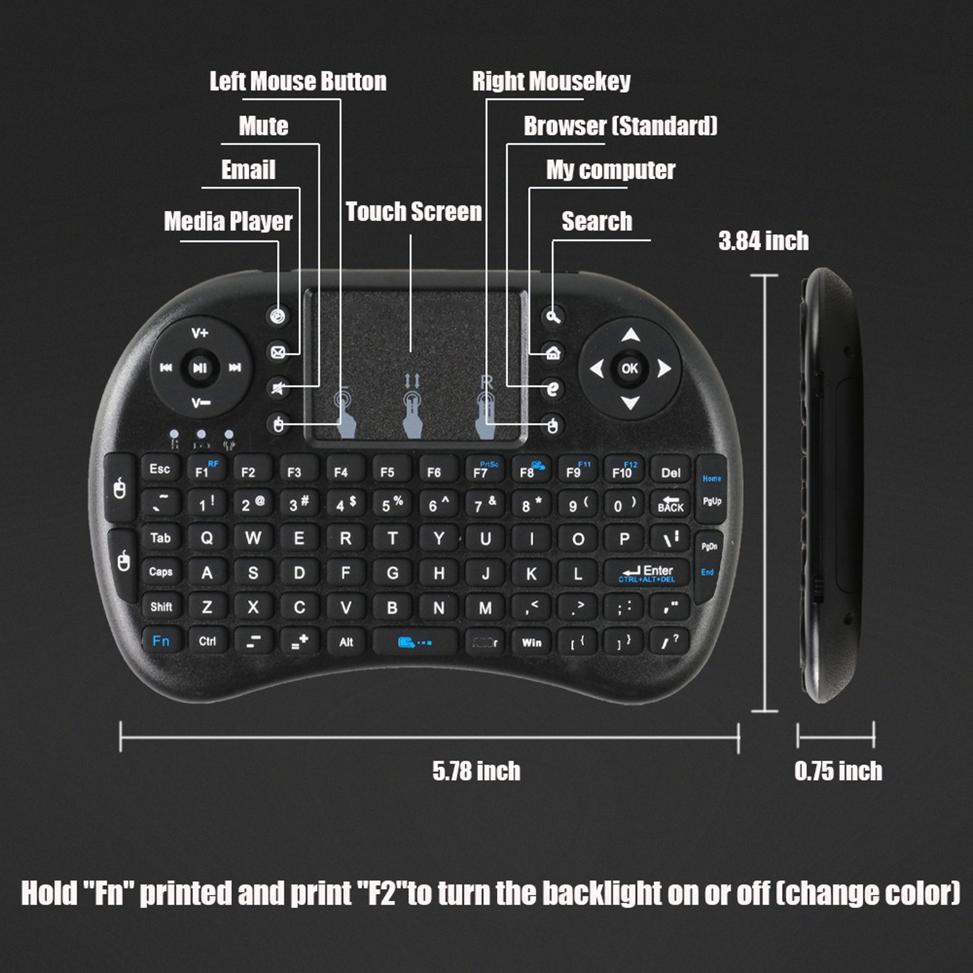 Air Mouse Mini Keyboard Wireless Touchpad Remote For Android TV Box Smart TV  PC 4