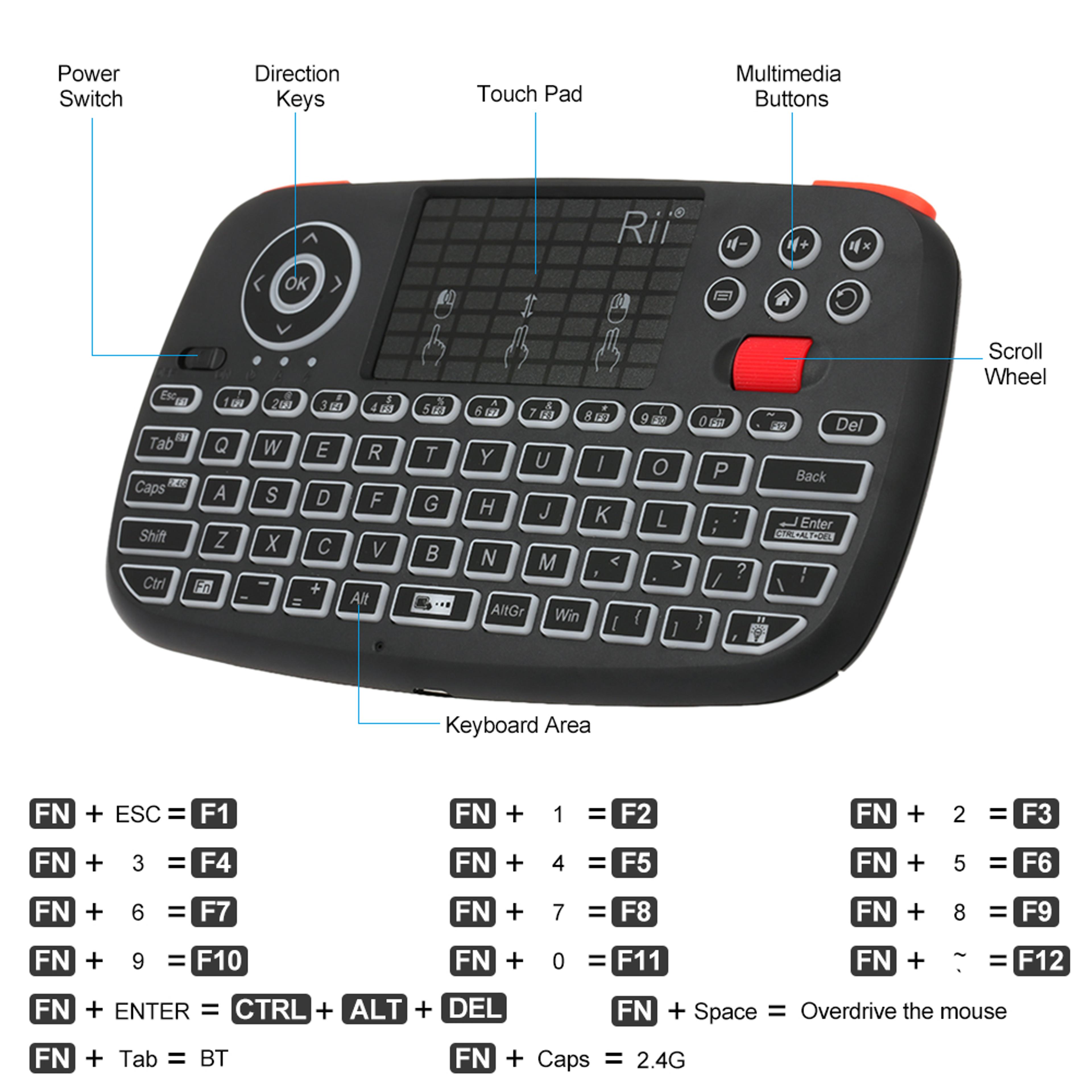 Mini Wireless Keyboard With Touchpad  Backlit Remote For Smart TV PC And Windows 2