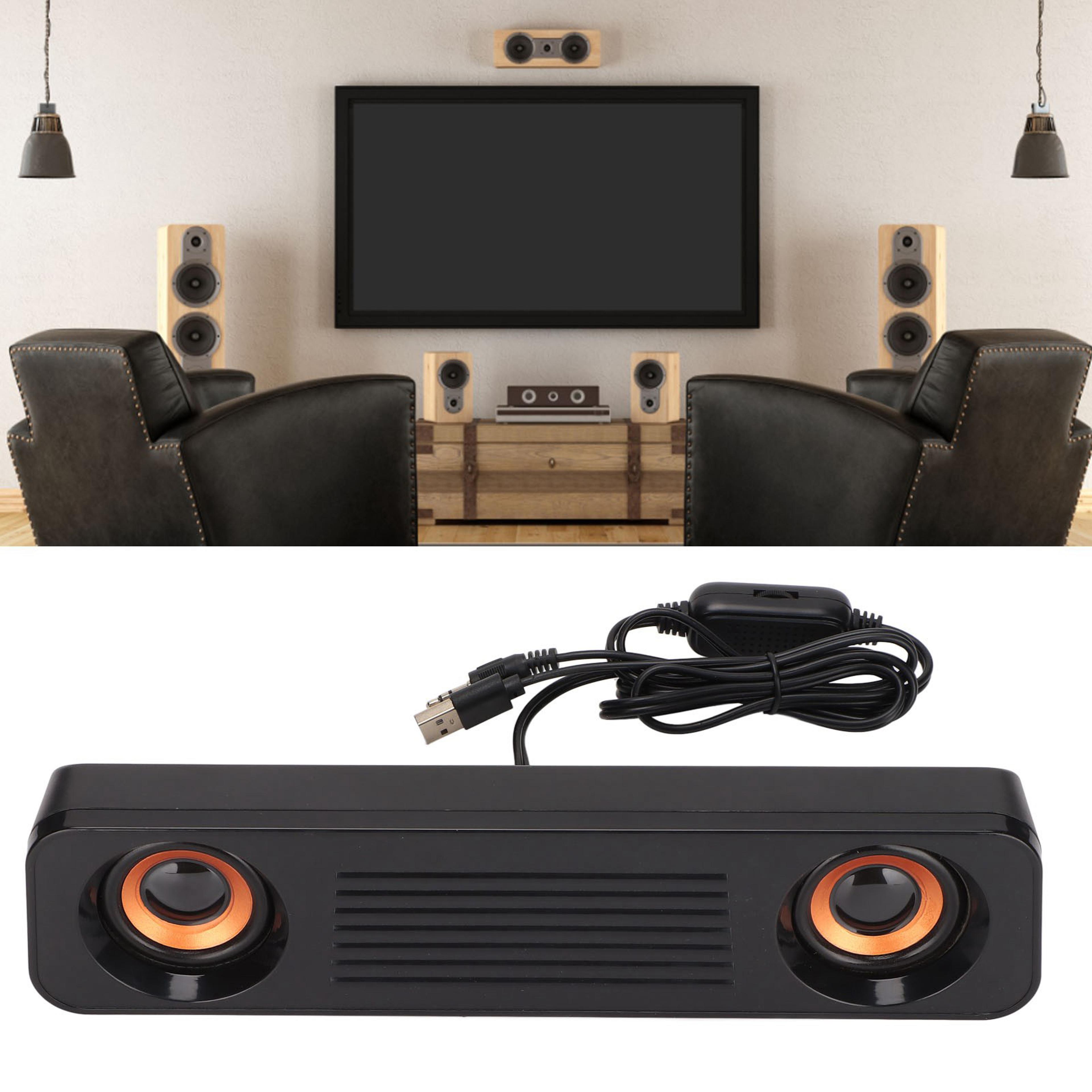 HiFi USB Desktop Speaker For PC TV  Laptop With Stereo Sound And Audio Jack 2