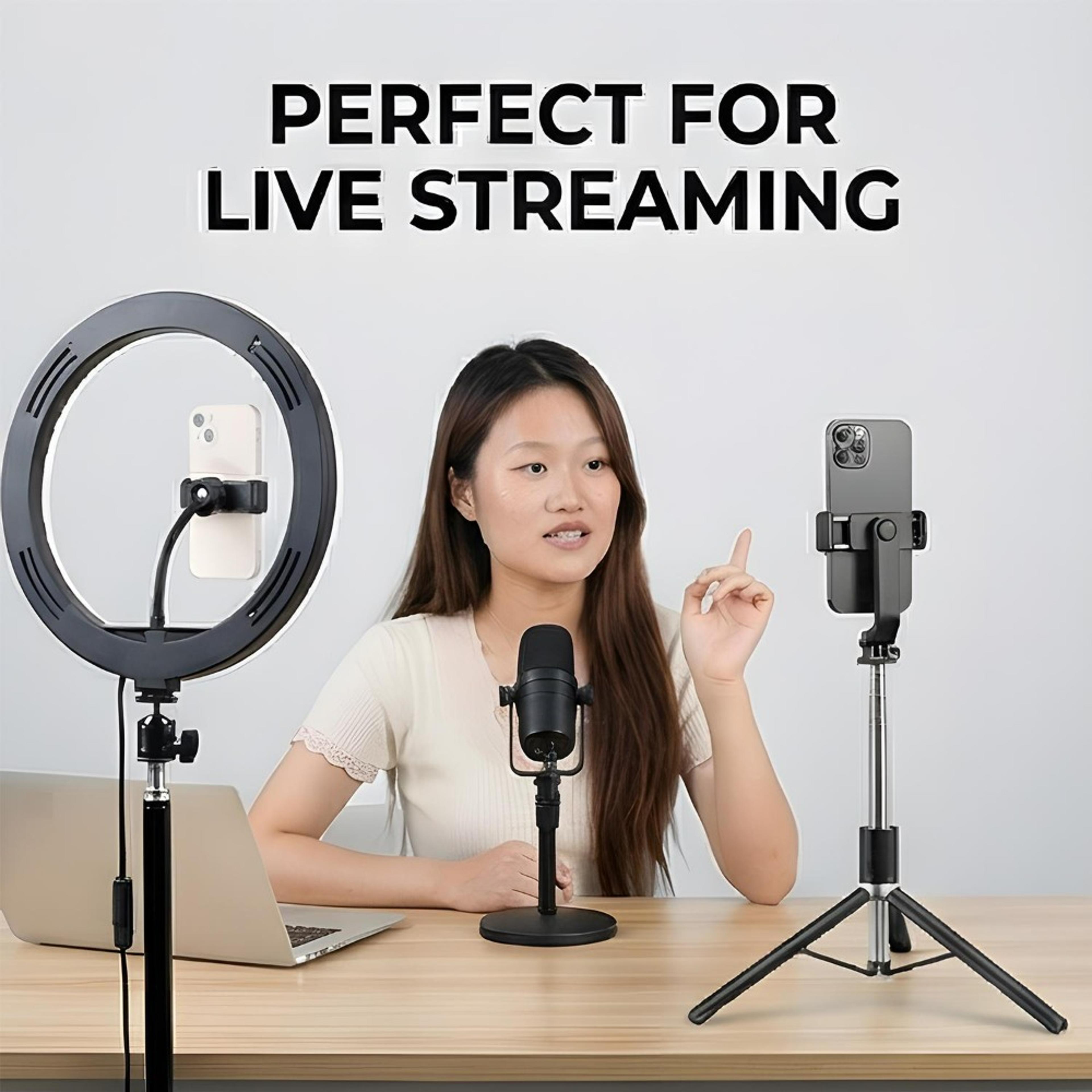 Bluetooth Selfie Stick Tripod With Remote Control Portable Phone Stand 2