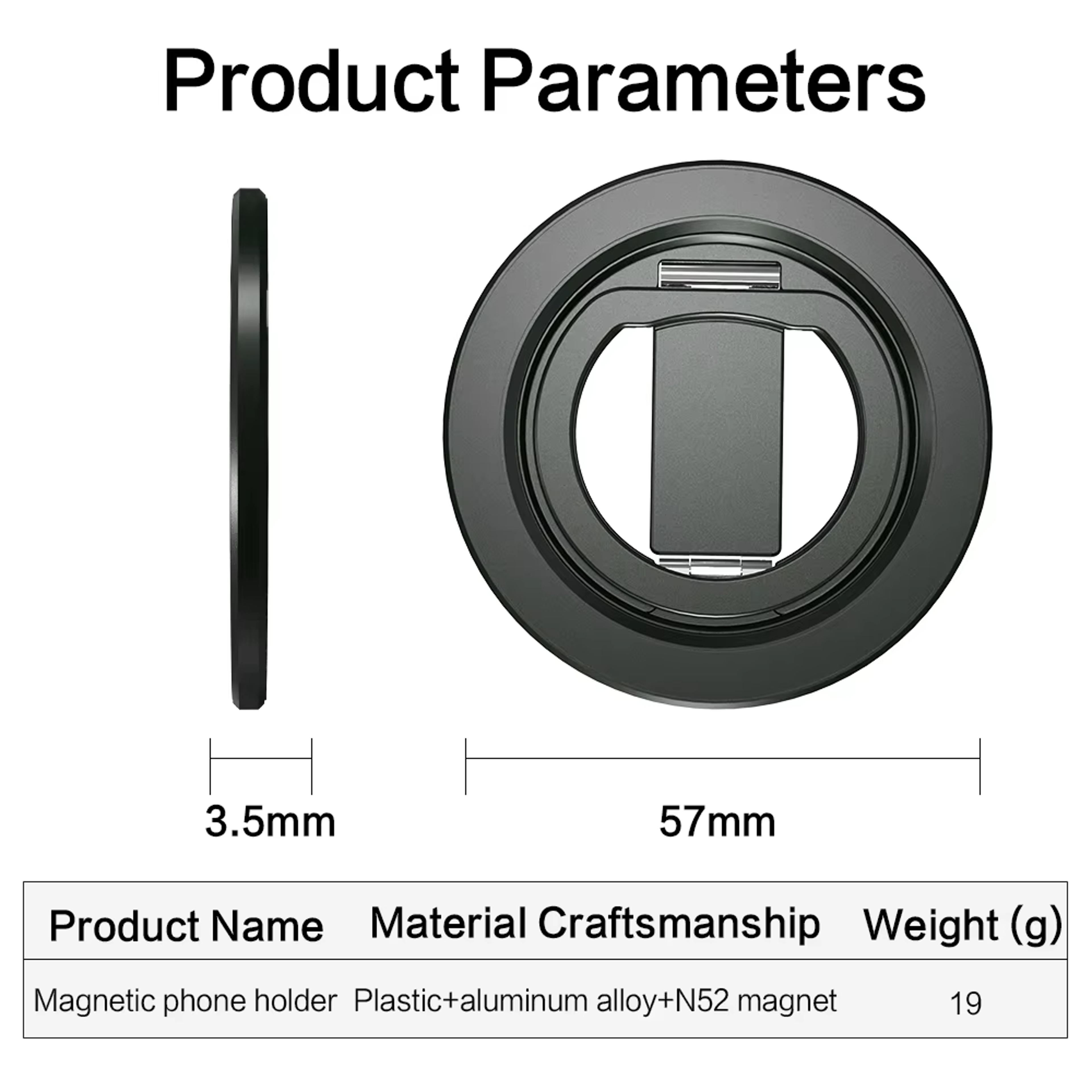 MagSafe Magnetic Phone Ring Holder With Rotating Kickstand 1
