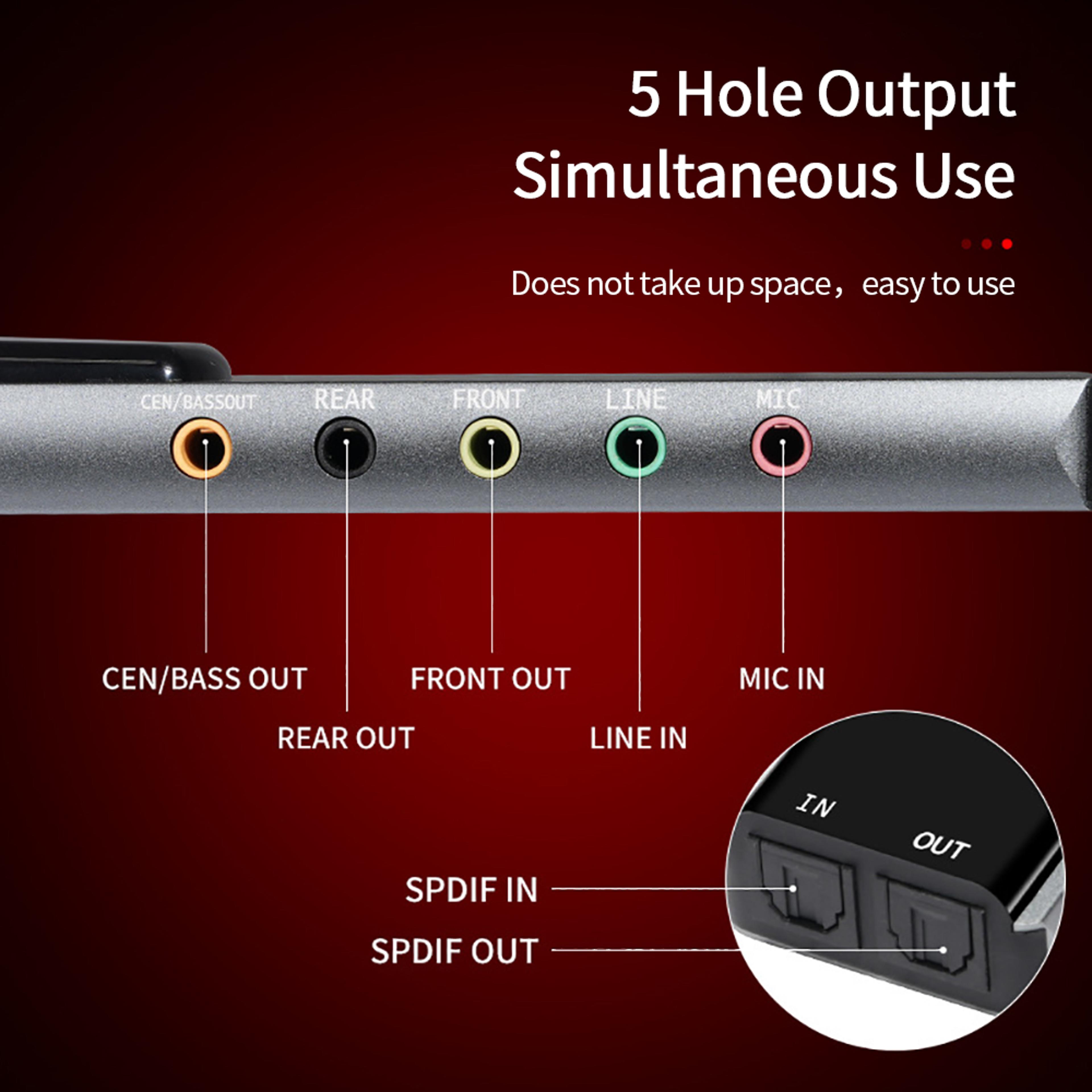 USB External Sound Card Audio Adapter With Optical Output For PC Laptop  Gaming 2