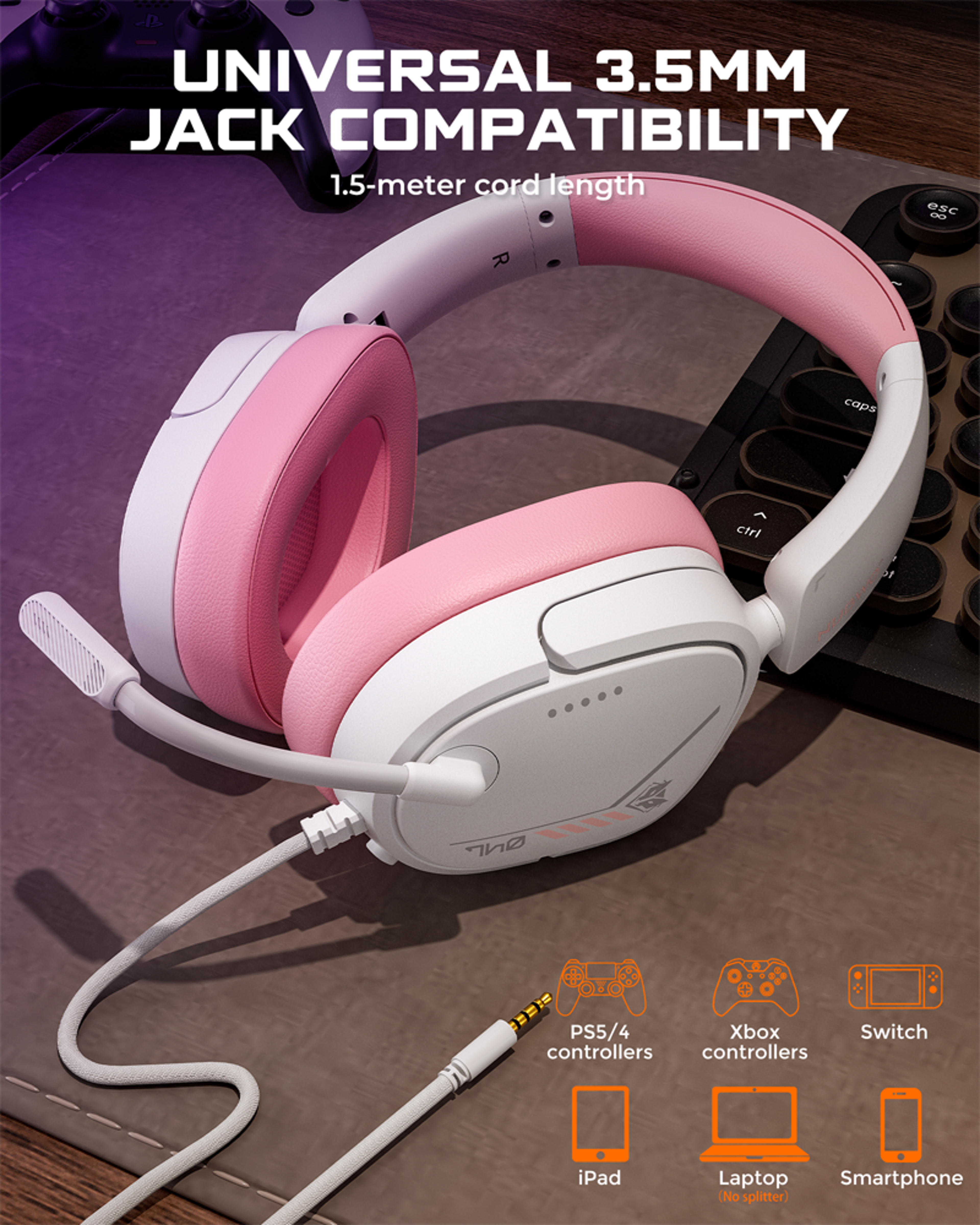 Lightweight Gaming Headset With Noise Clear Mic For Switch  PC 5