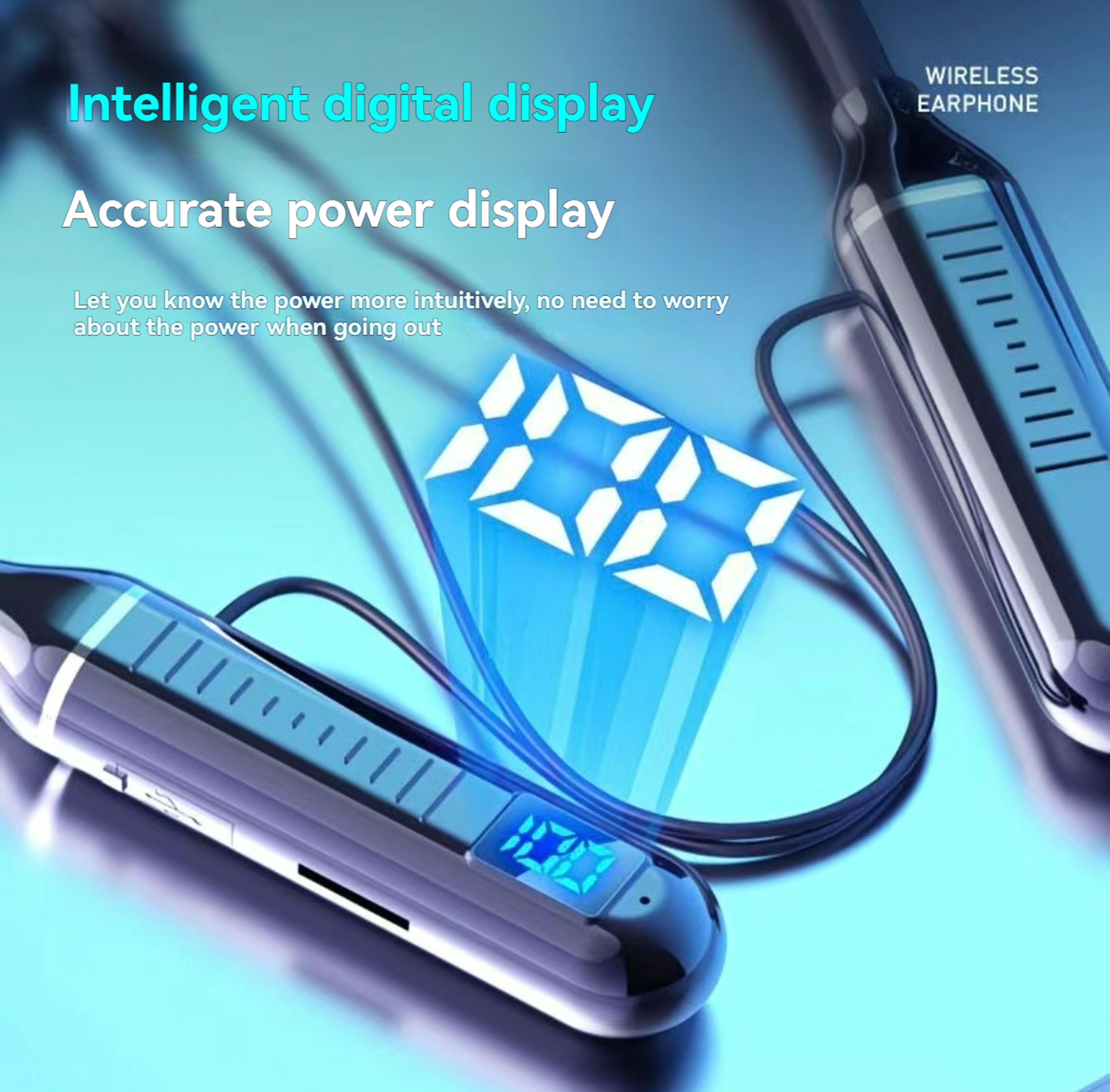 Bluetooth Neckband Wireless Headset With LED Display  Magnetic Earbuds 4