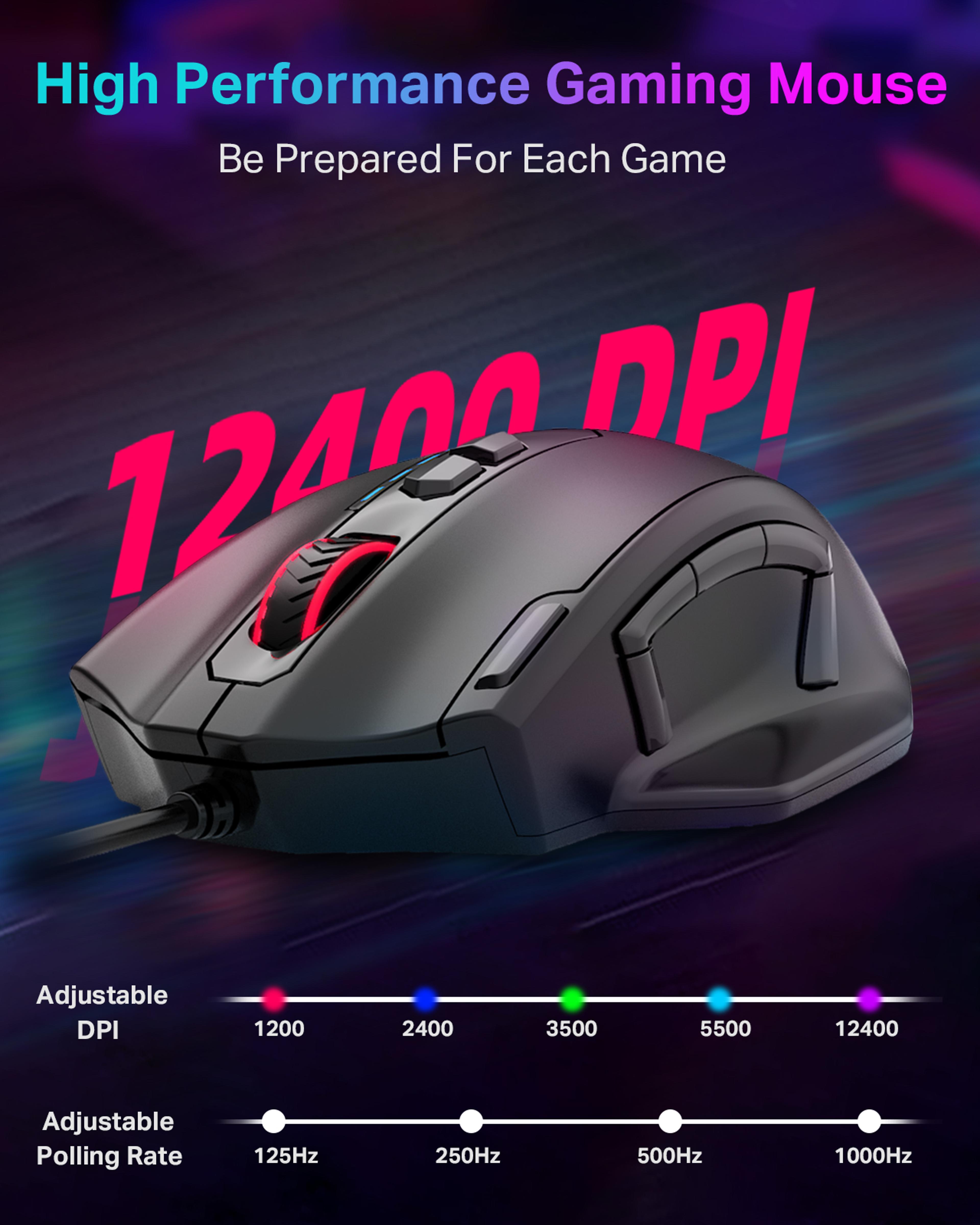 Programmable RGB Gaming Mouse Ergonomic Wired Mouse With Buttons For PC  Laptop 1