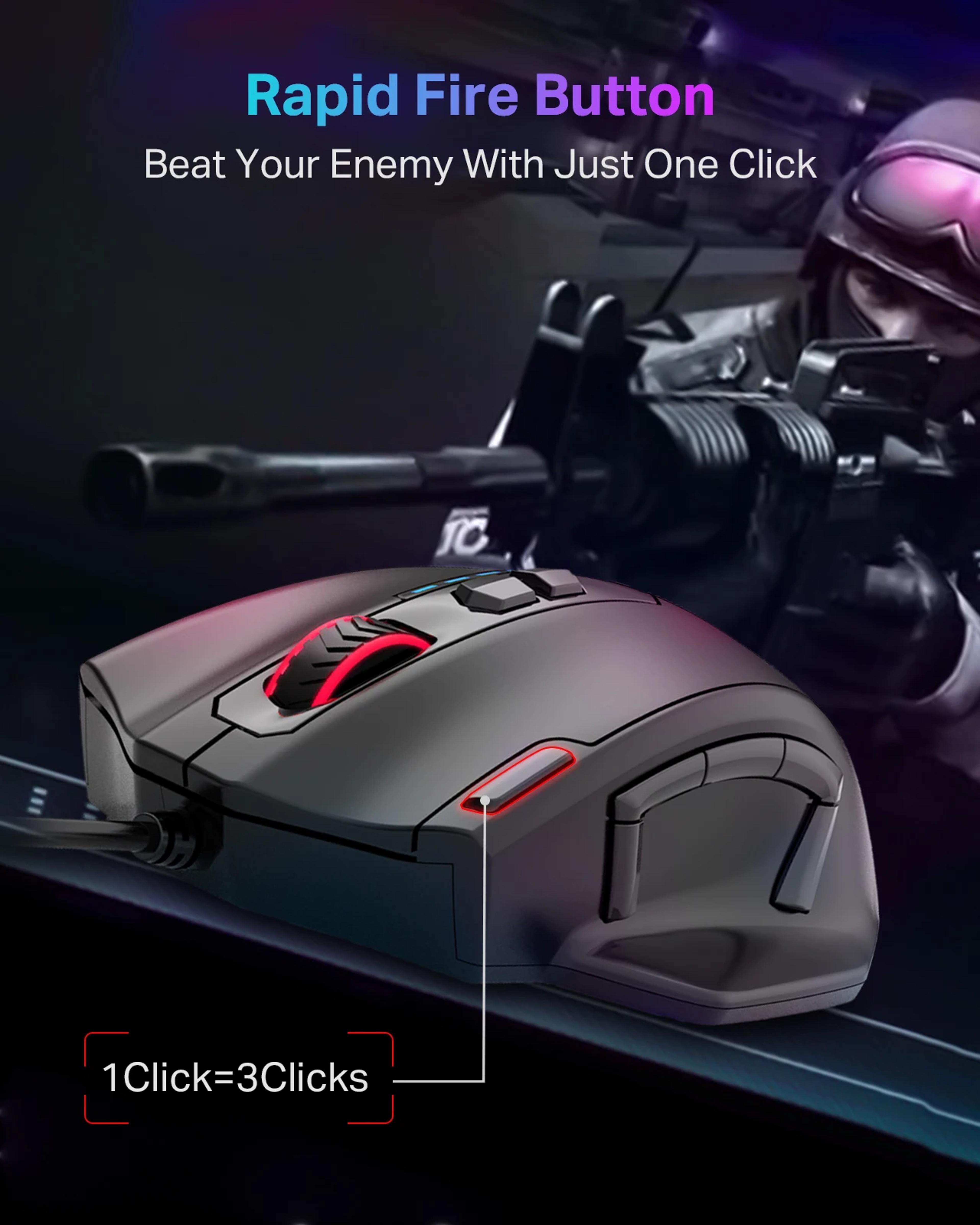 Programmable RGB Gaming Mouse Ergonomic Wired Mouse With Buttons For PC  Laptop 2