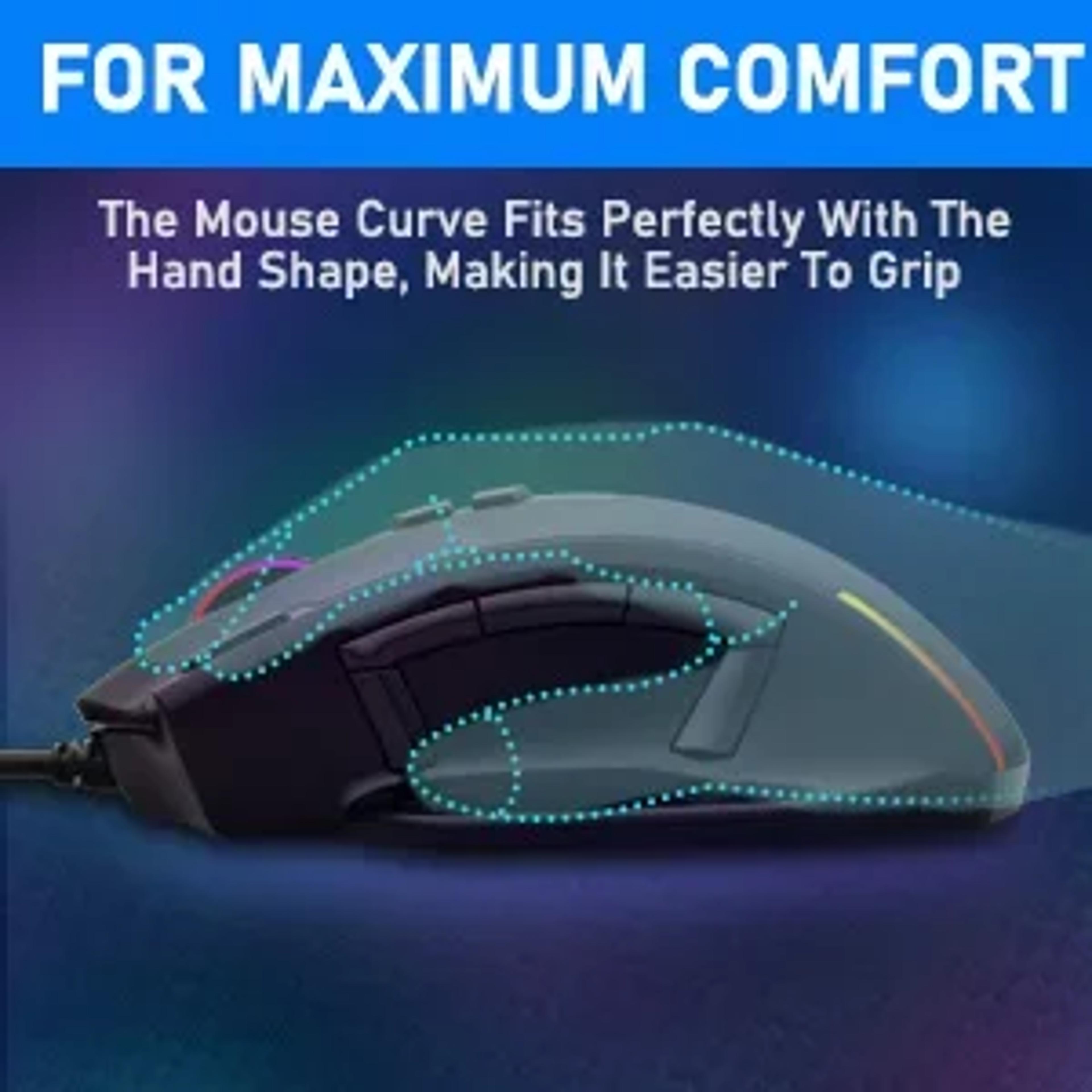 Programmable RGB Gaming Mouse Ergonomic Wired Mouse With Buttons For PC  Laptop 4