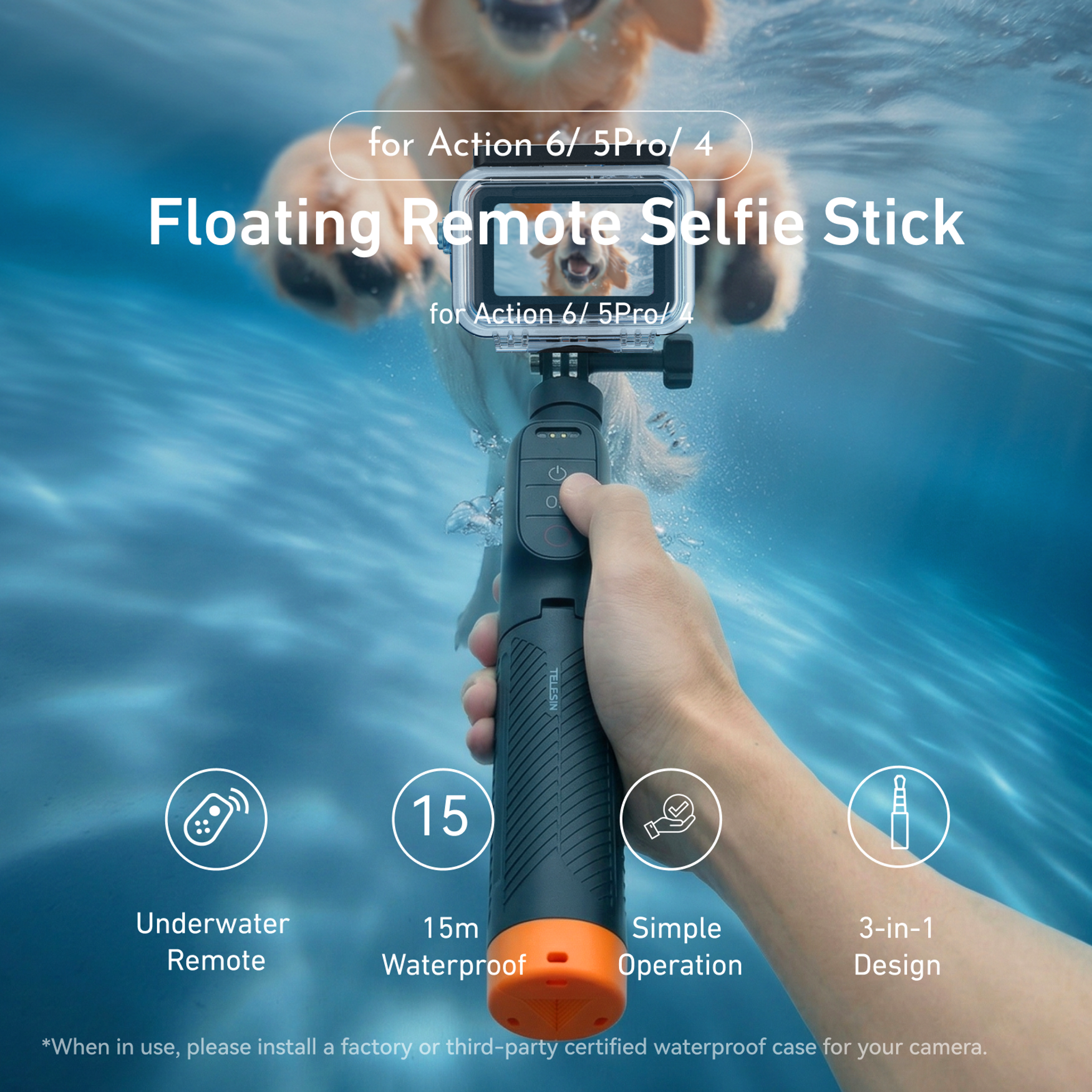 DJI Osmo Action Selfie Stick With Wireless Remote Floating Buoyancy Handle  Tripod 1