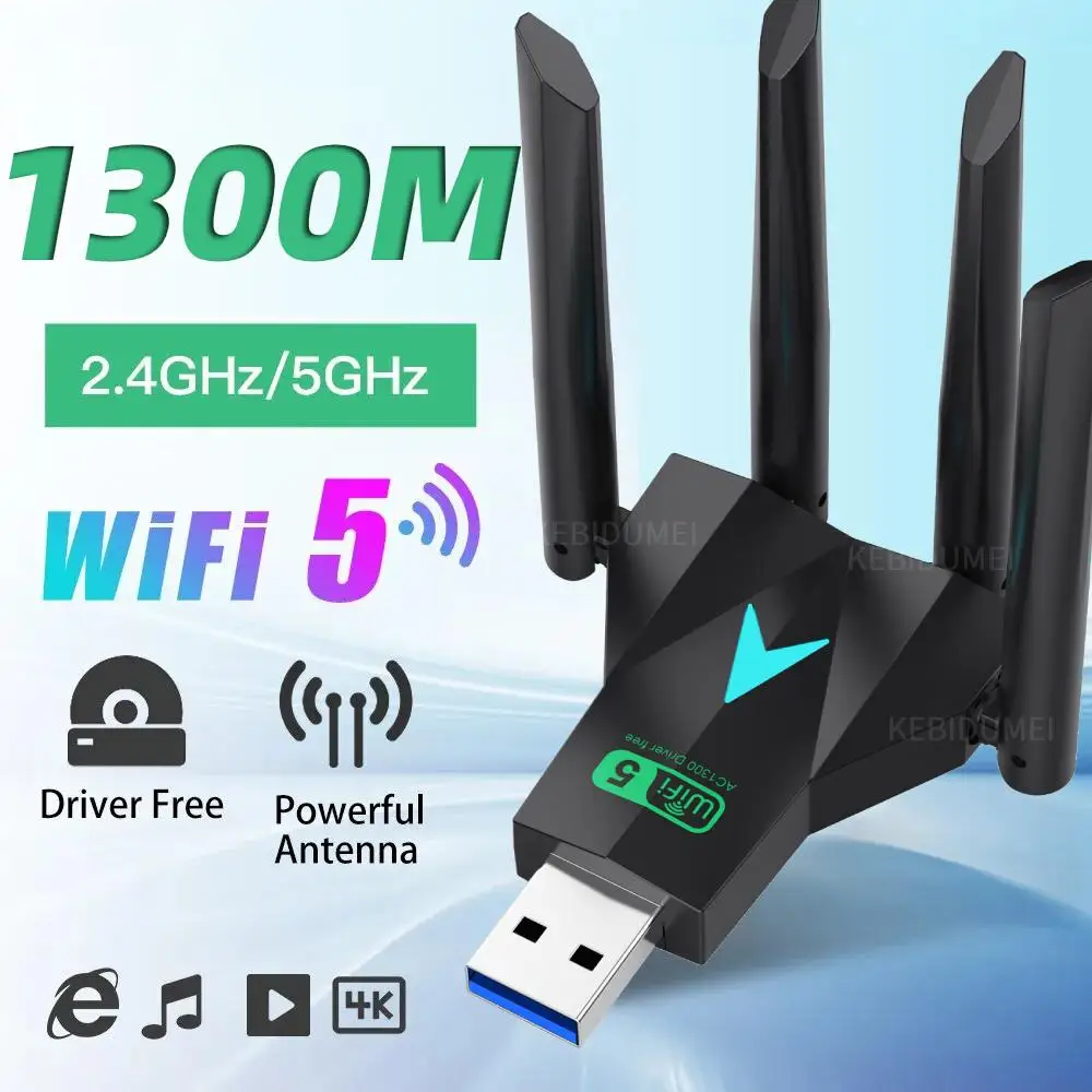USB WiFi Adapter Dual Band USB Wireless Network Adapter With High Gain Antennas 6