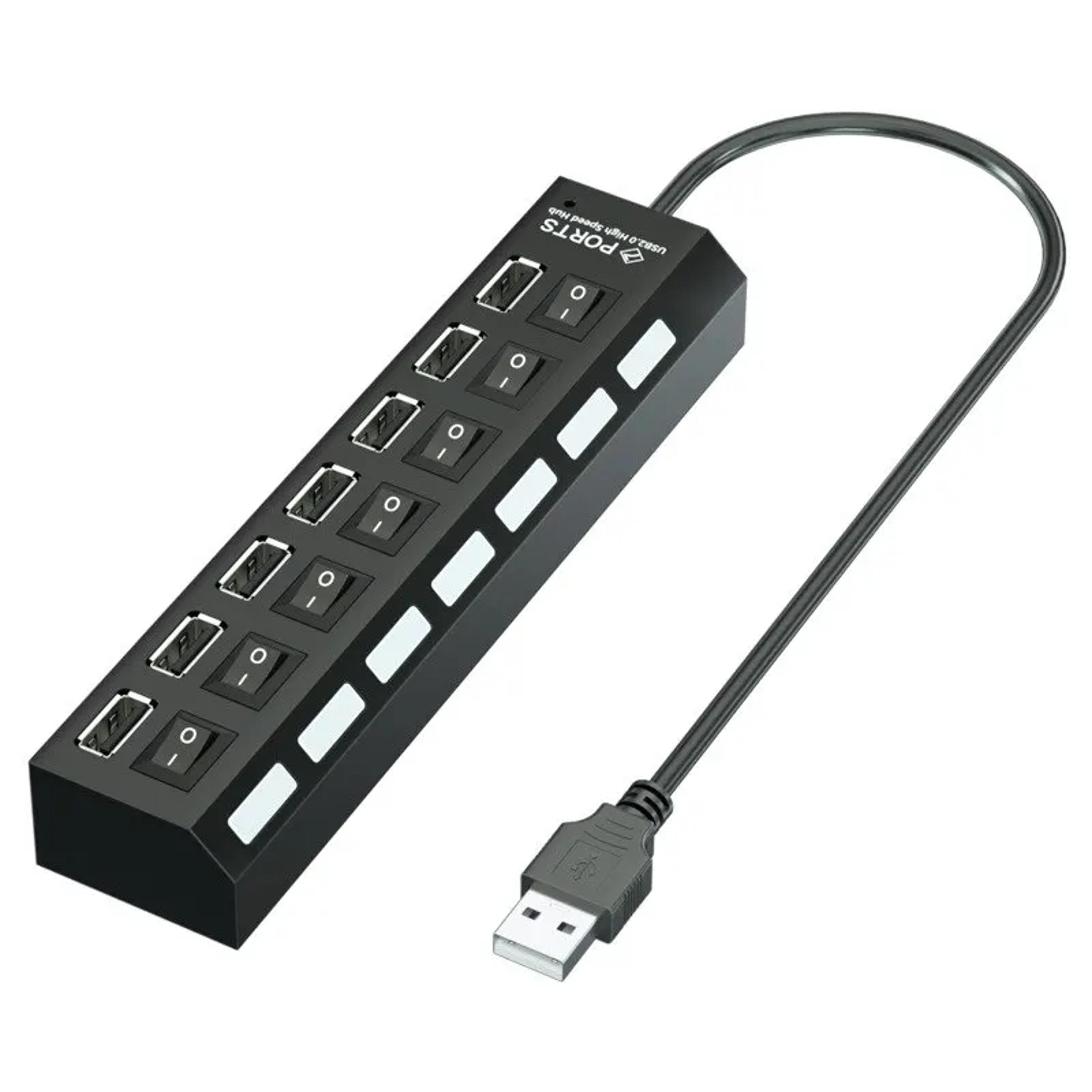 Port USB Hub With Individual Power Switches For PC Laptop  MacBook 0