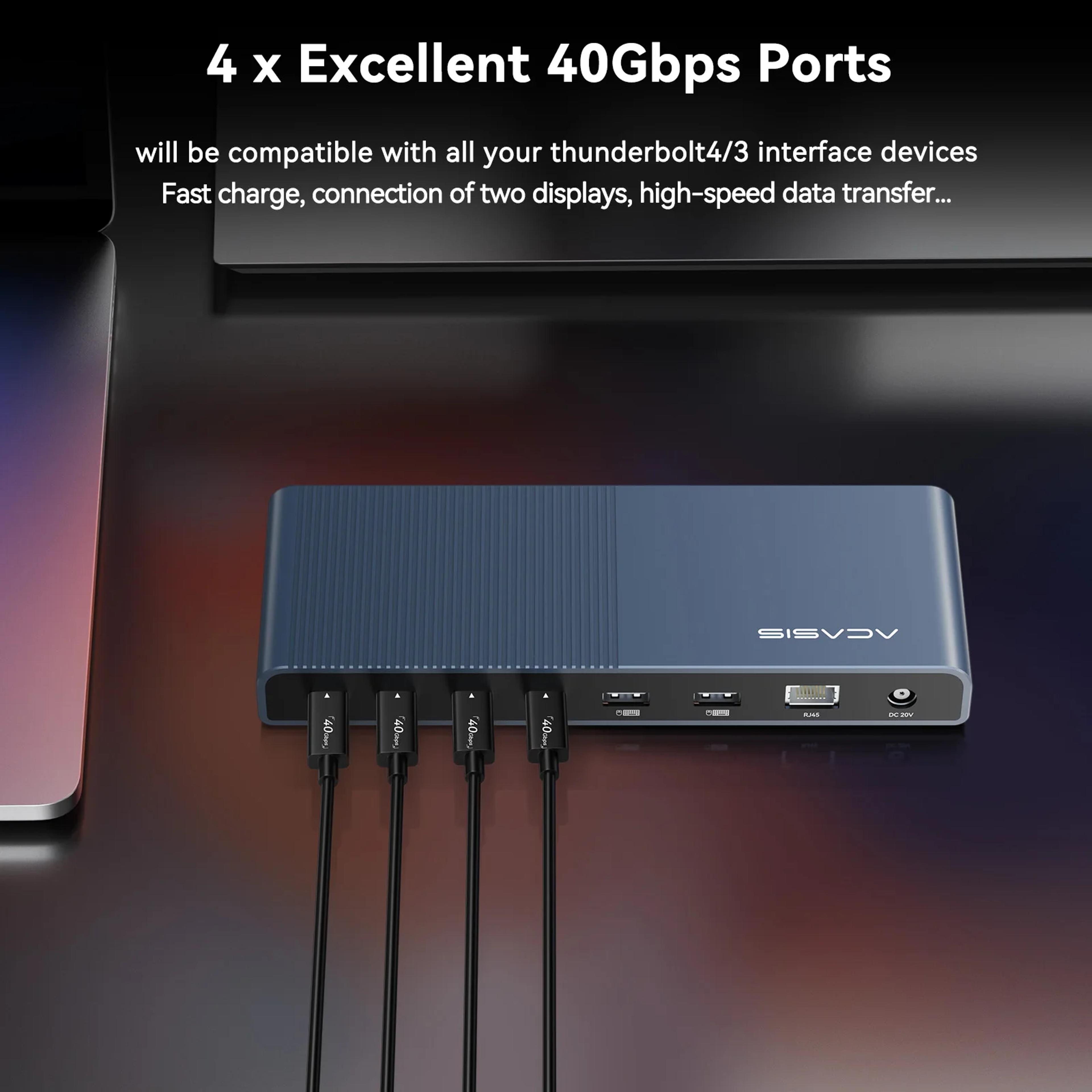 USB C Docking Station Thunderbolt Dock With Dual Display And Charging 2