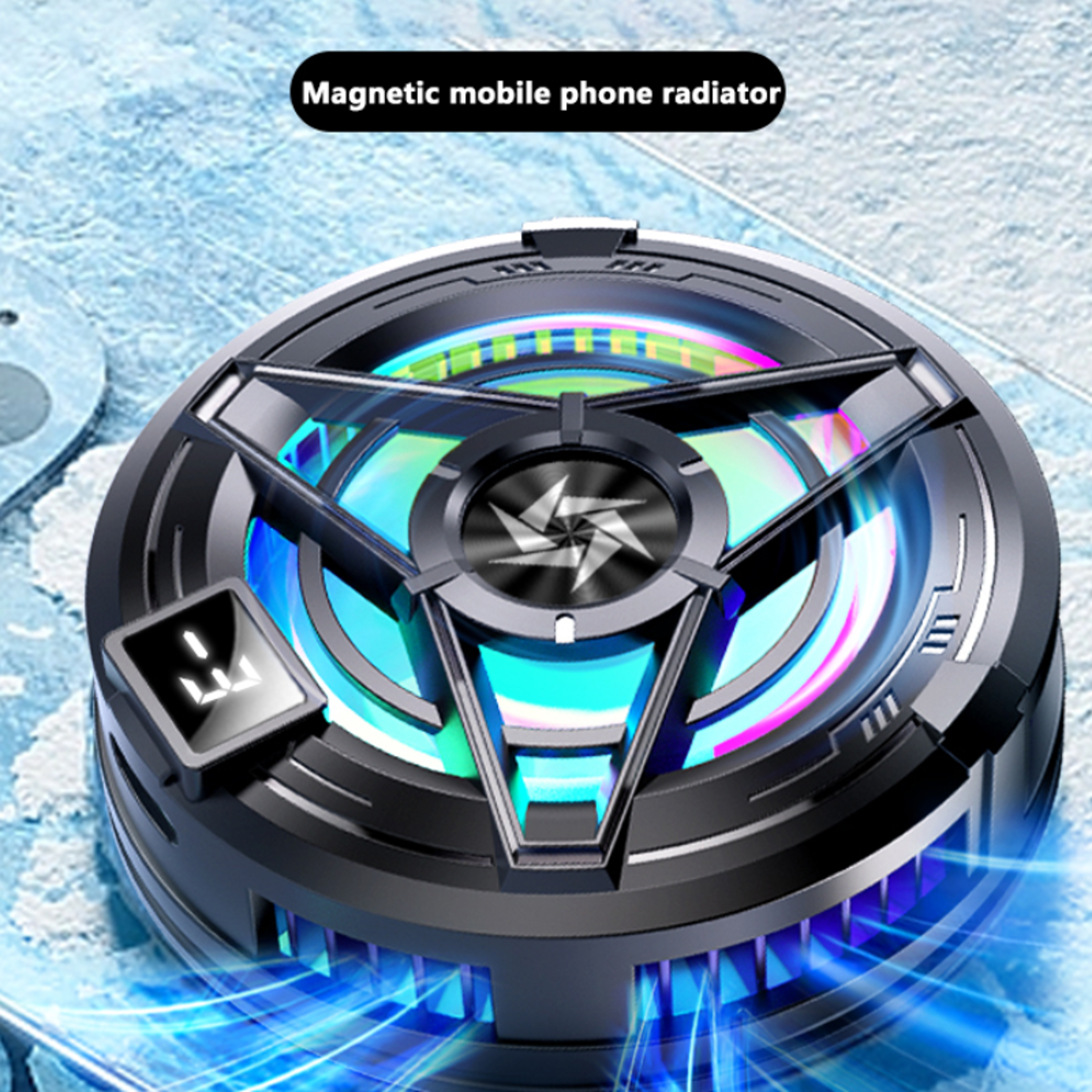 Magnetic Phone Cooler With Digital Display Fast Cooling Clip On Cooling Fan For IPhone  Android 4