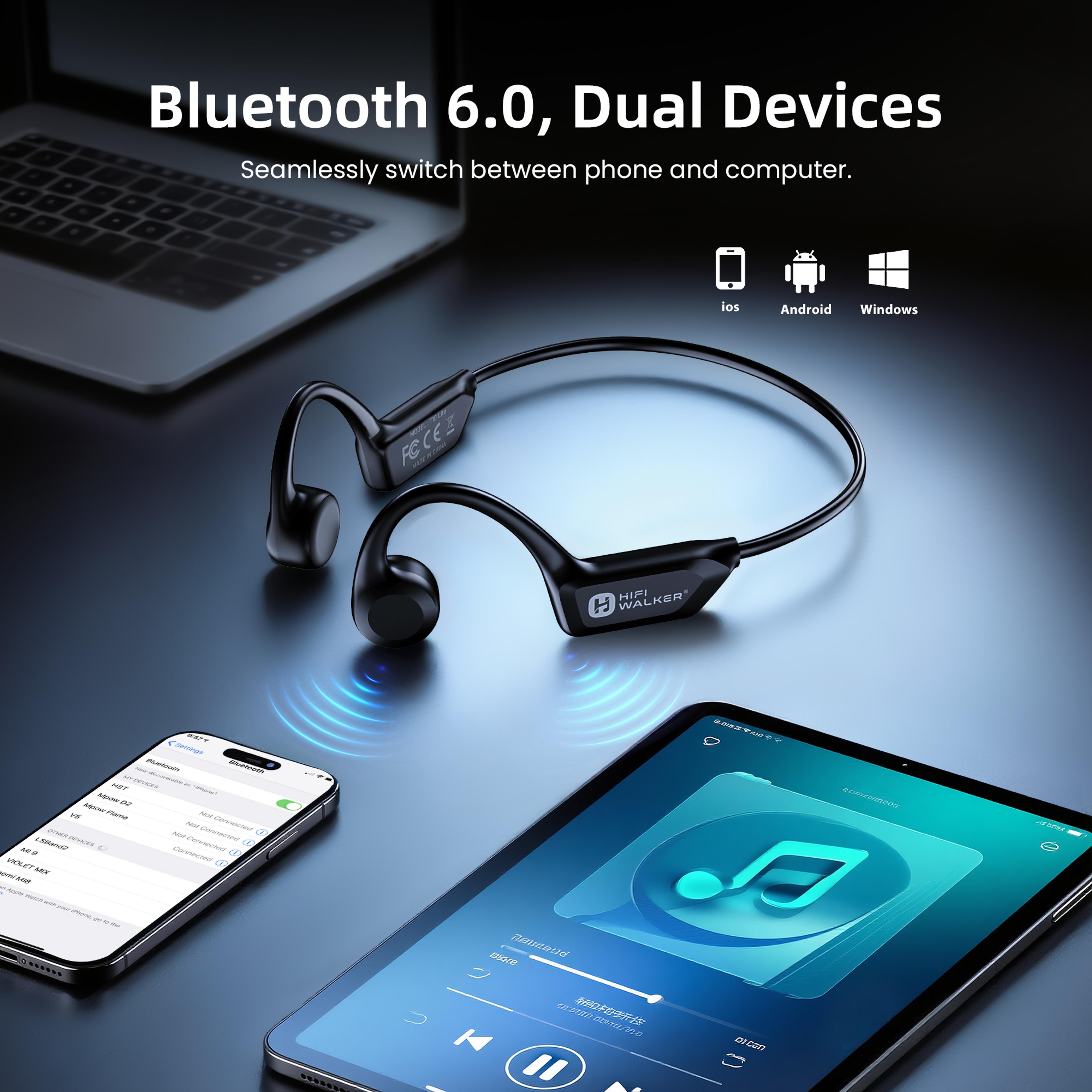 HiFi Walker Bone Conduction Headphones Open Ear Bluetooth Sports Earbuds With Long Battery Life 1