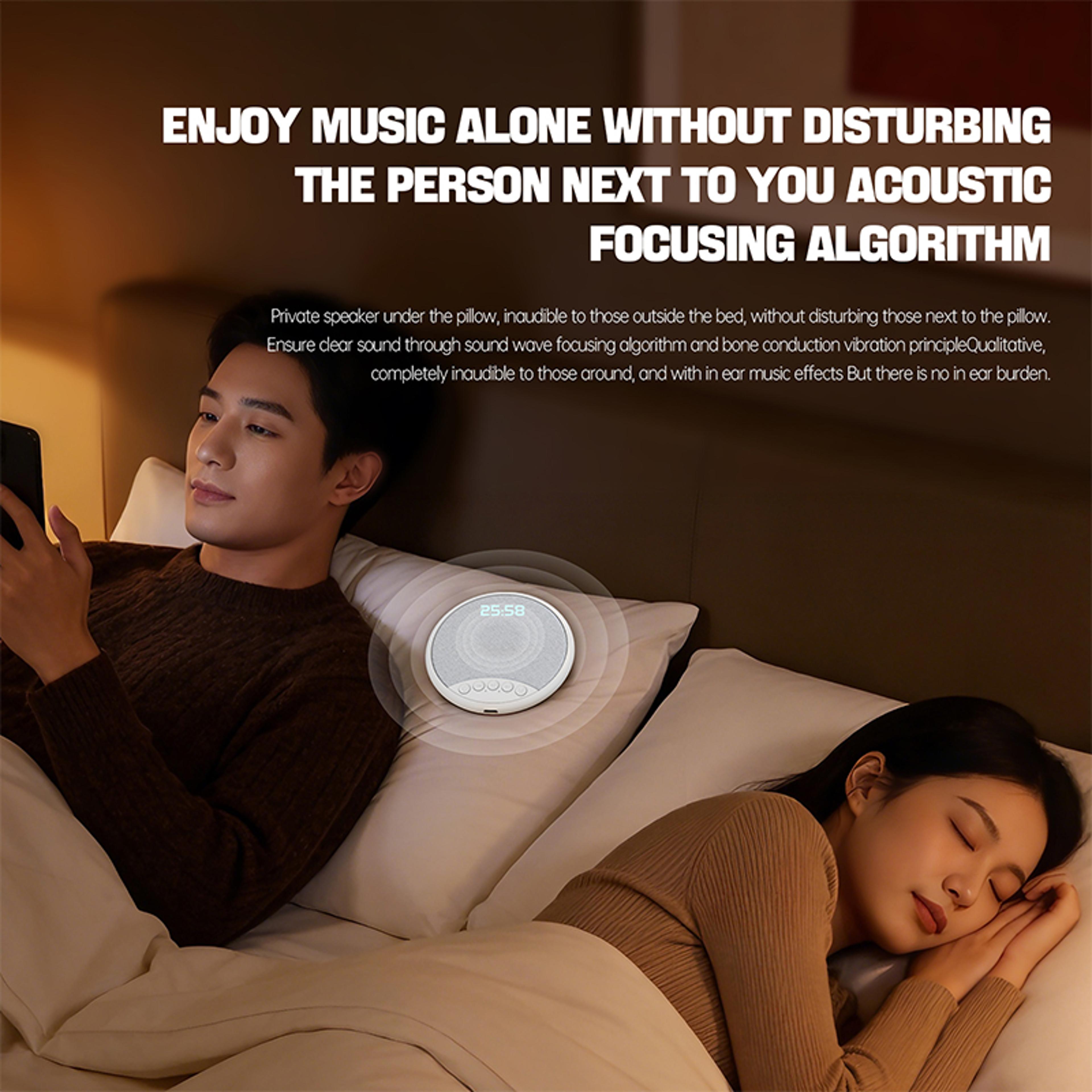 DreamNest Pillow Speaker Bluetooth Sleep Sound Machine With White Noise Alarm Clock 3