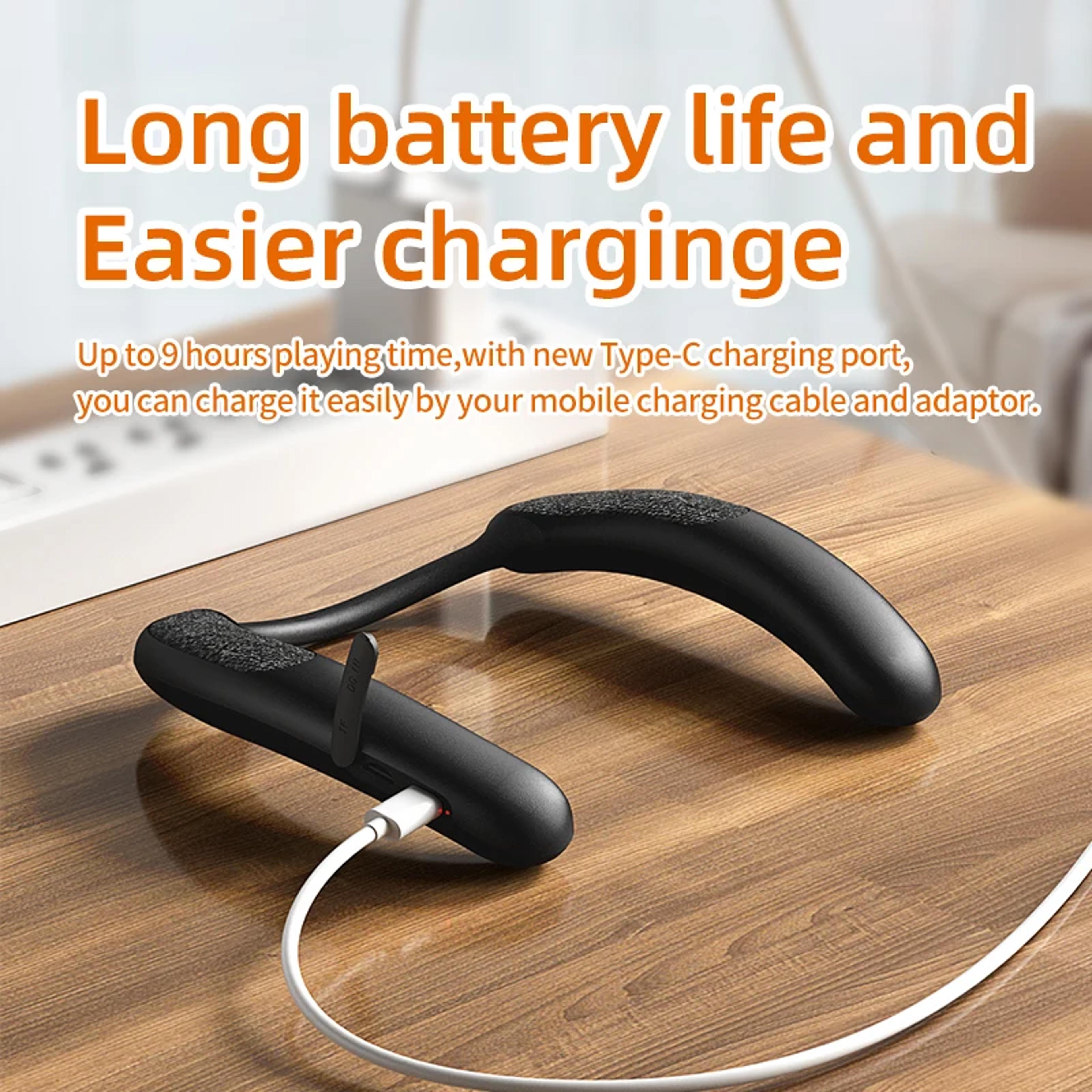 Wearable Bluetooth Neckband Speaker With Bluetooth TF Card  Stereo Sound 5