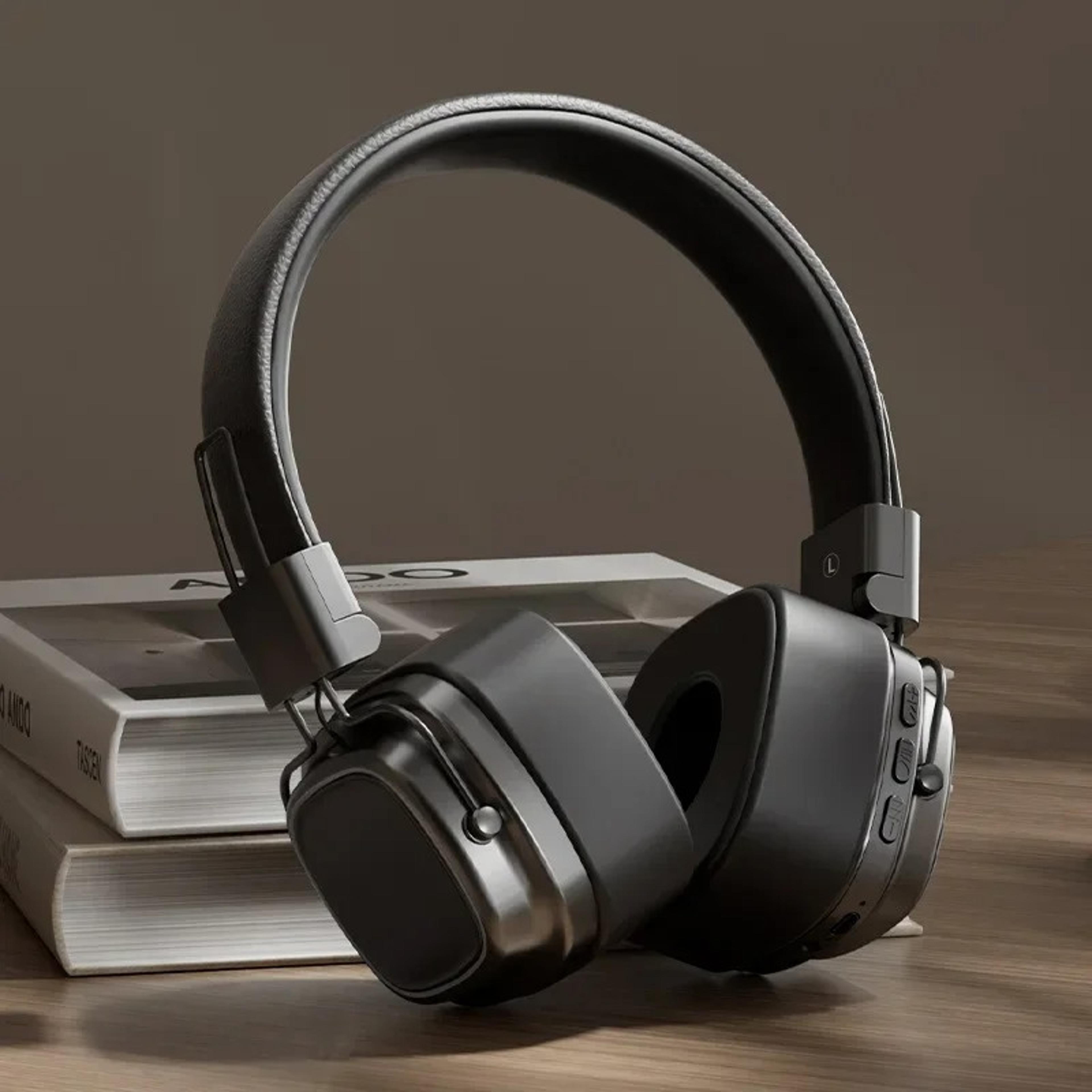 Leather Bluetooth Over Ear Headphones With Bluetooth Foldable Design  Wired Mode 7