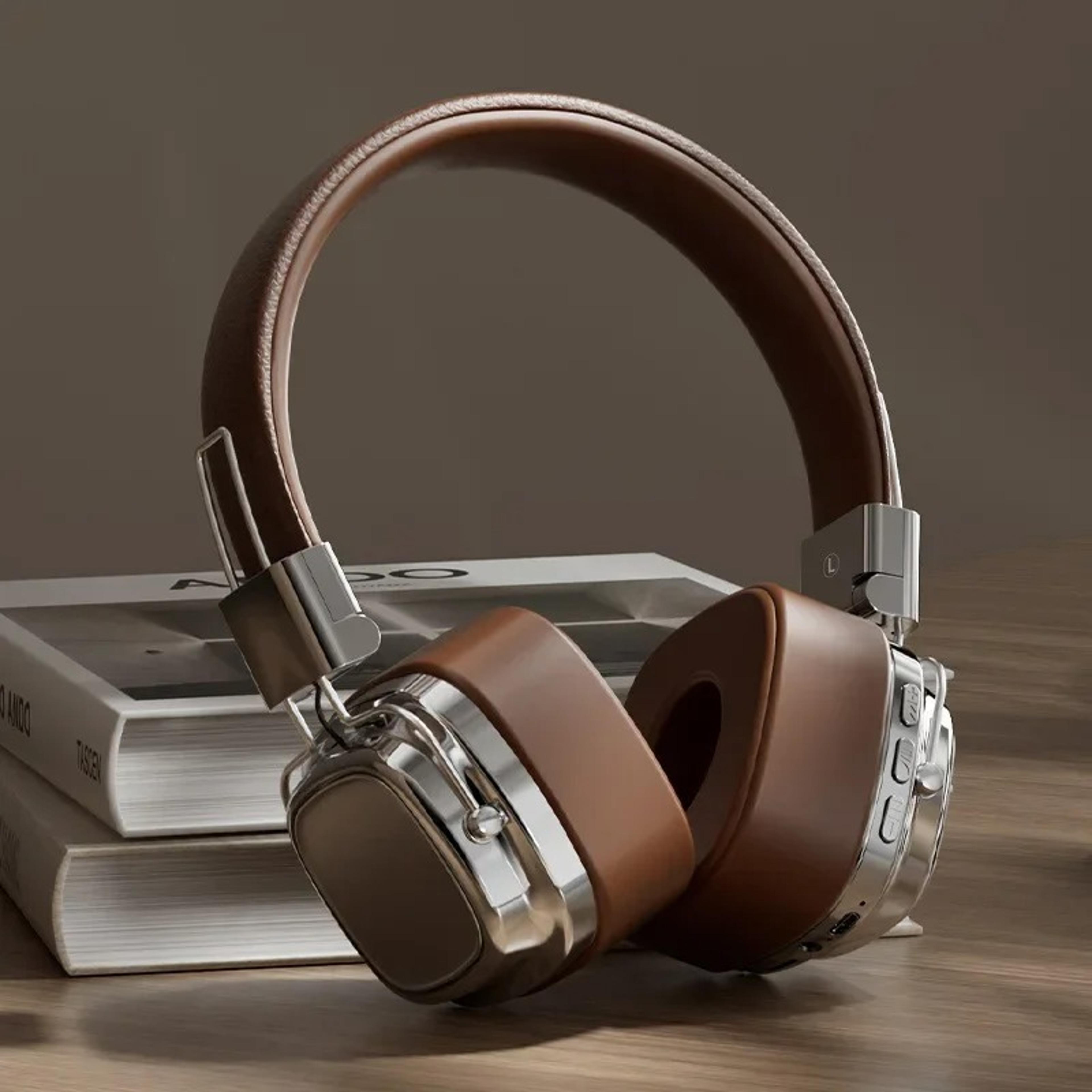 Leather Bluetooth Over Ear Headphones With Bluetooth Foldable Design  Wired Mode 8