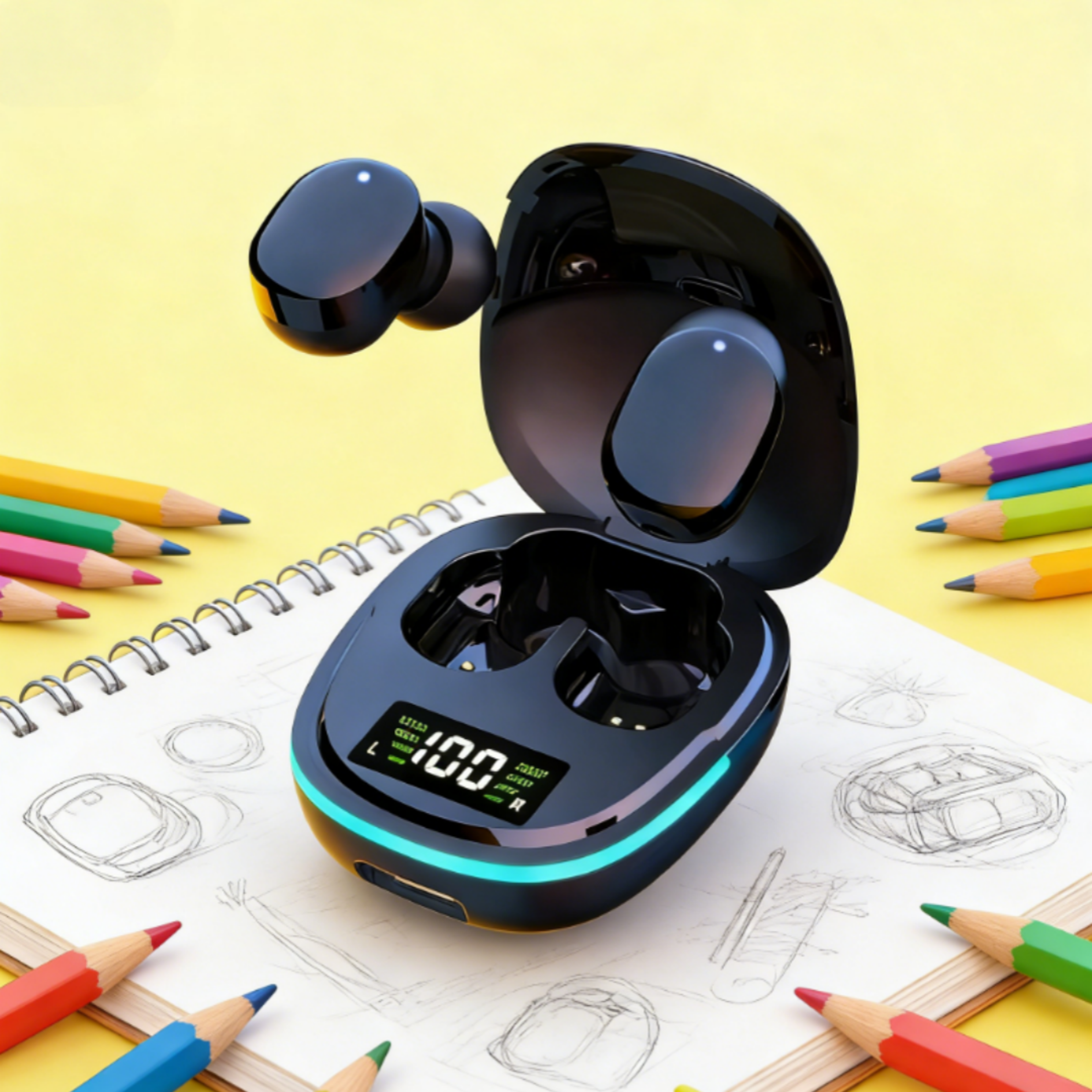 SmartBeat TWS Bluetooth Earbuds With LED Display And Noise Cancelling Mic 2