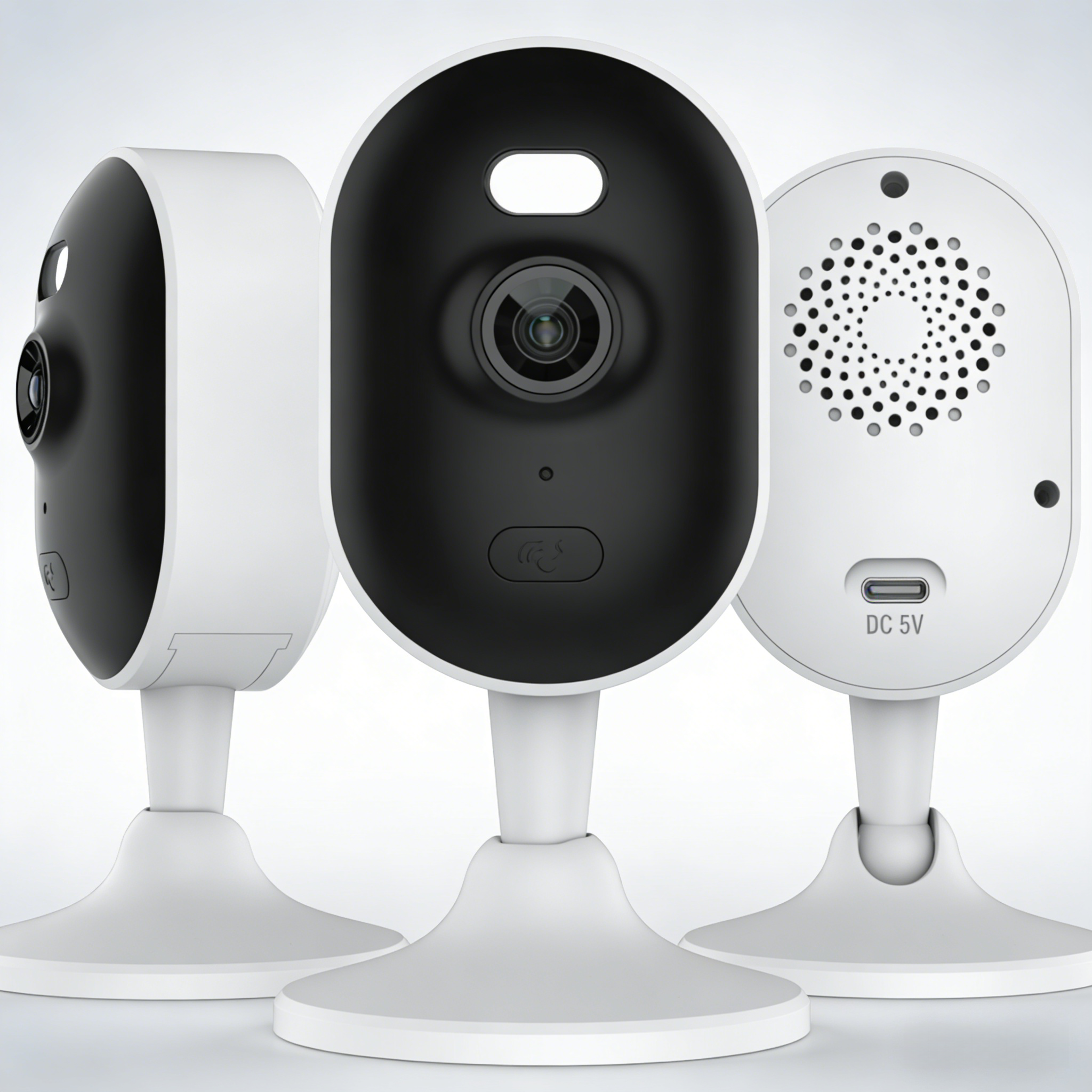 smart indoor security camera wifi baby monitor with night vision & two way audio