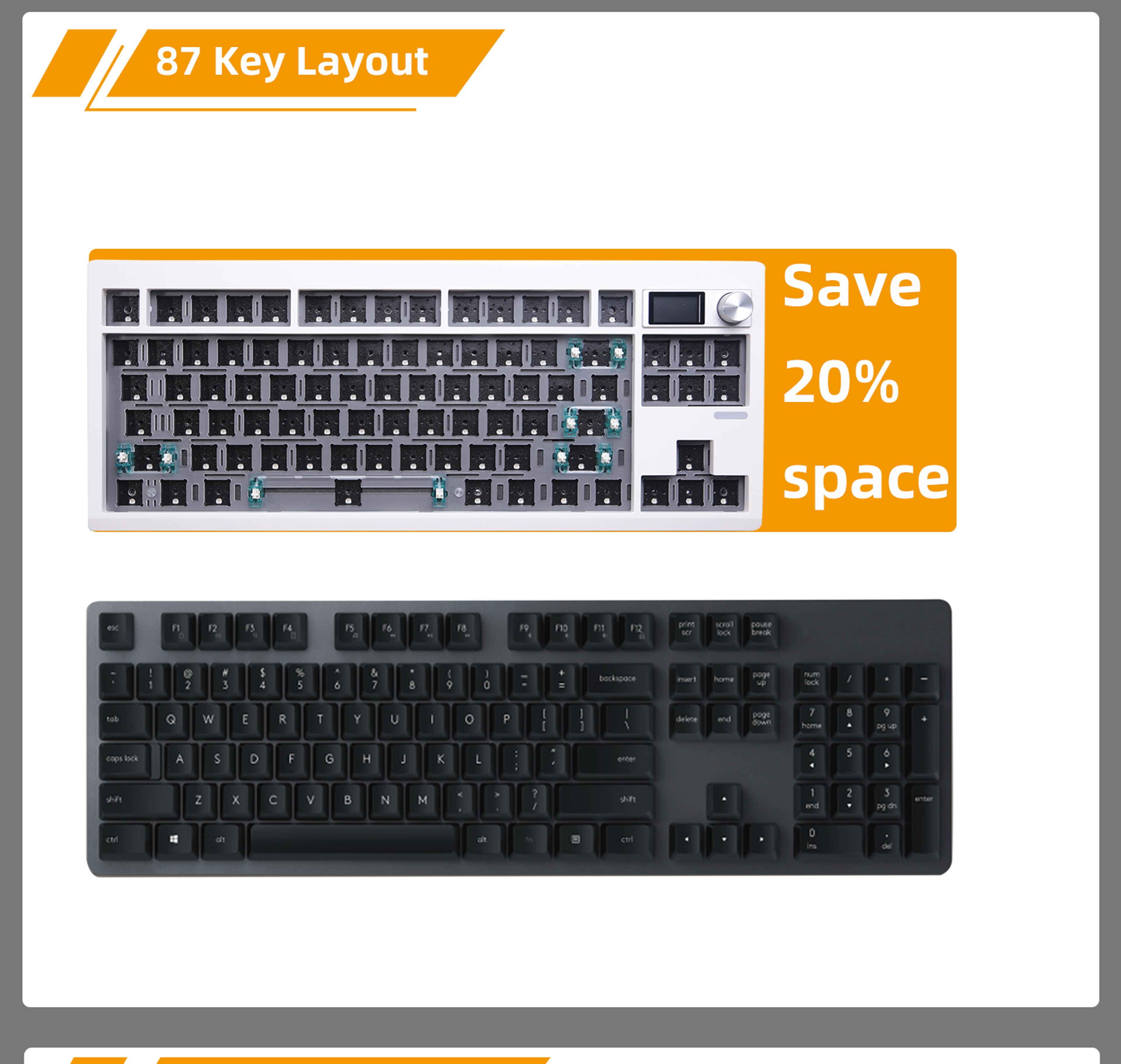 VIA Custom Mechanical Keyboard Kit With Display Screen RGB Gasket Hot Swap Gaming Keyboard 3