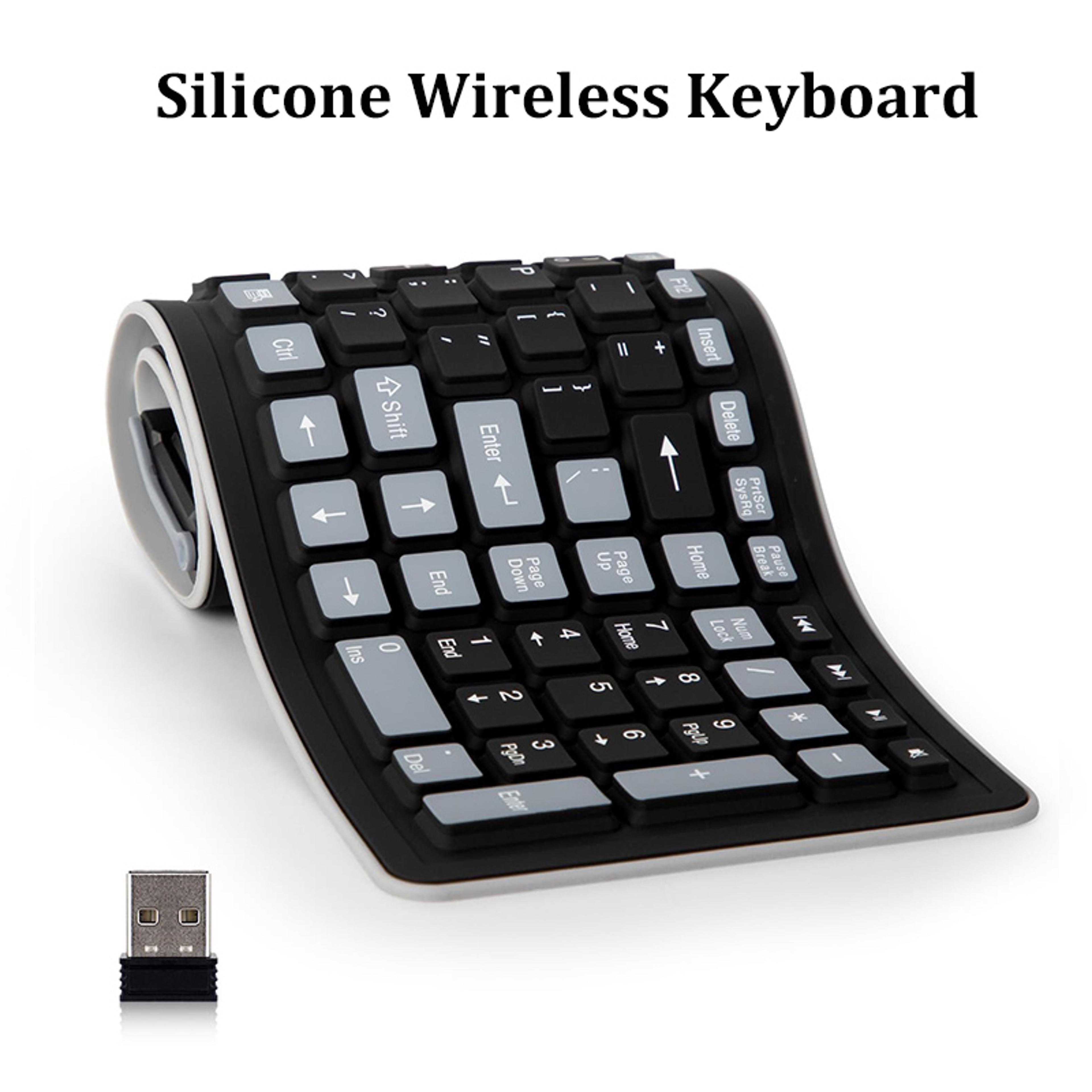 Foldable Wireless Keyboard Silicone Roll Up Waterproof Keyboard For PC Laptop Tablet 1