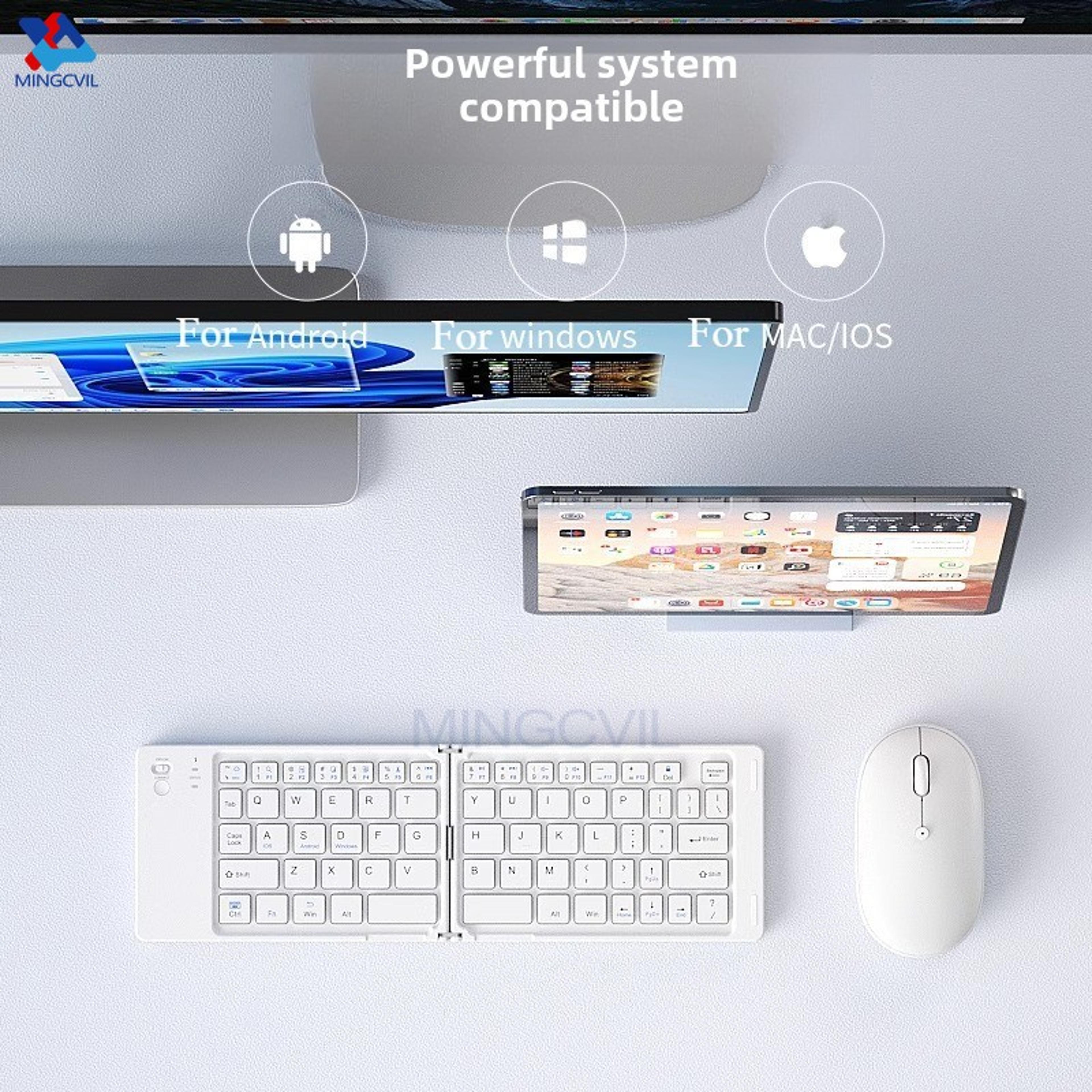 Foldable Wireless Keyboard Portable Bluetooth Keyboard For IOS Android Windows 3