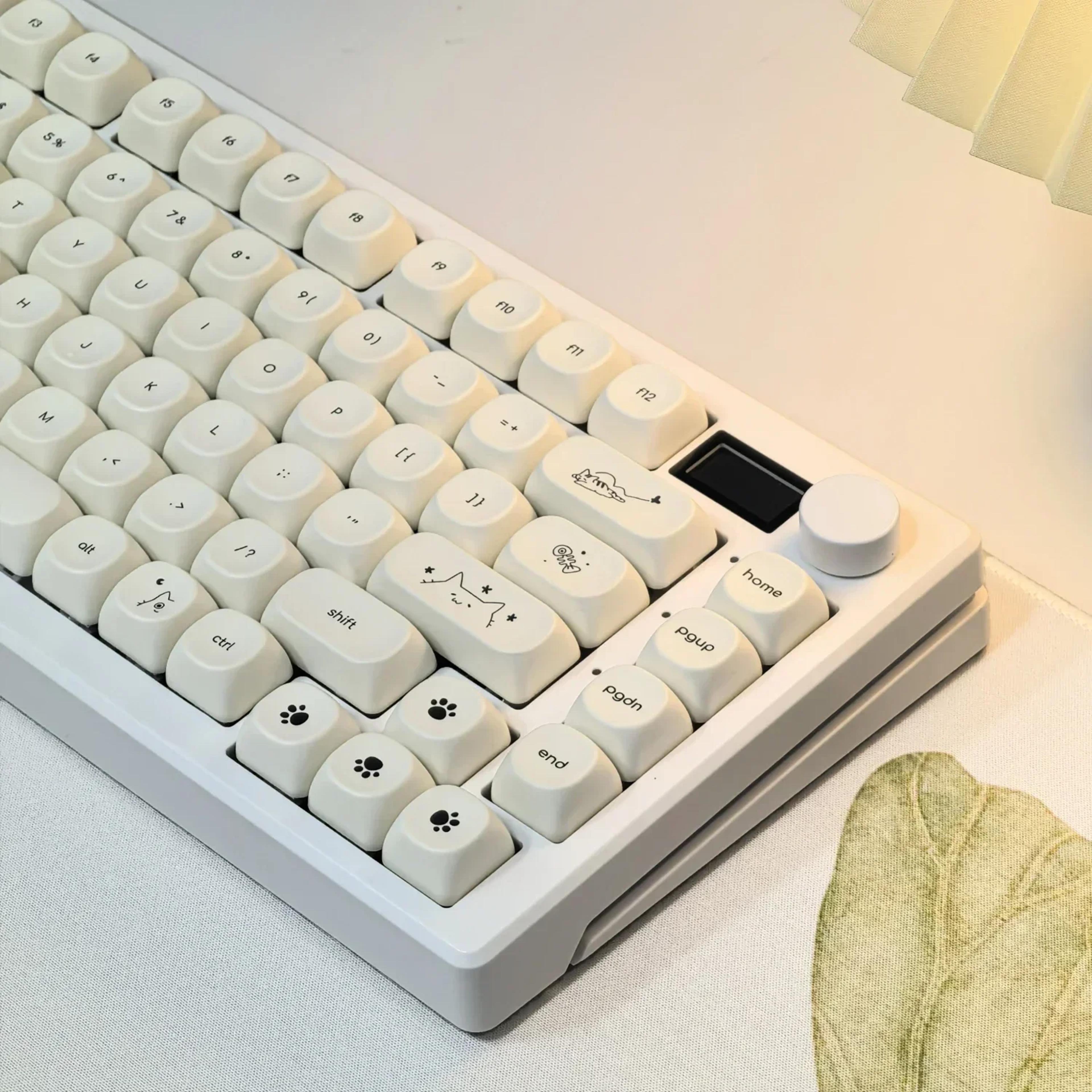 Cute Cat PBT Keycaps Key MOA Profile Keycaps Set For Mechanical Keyboards 1