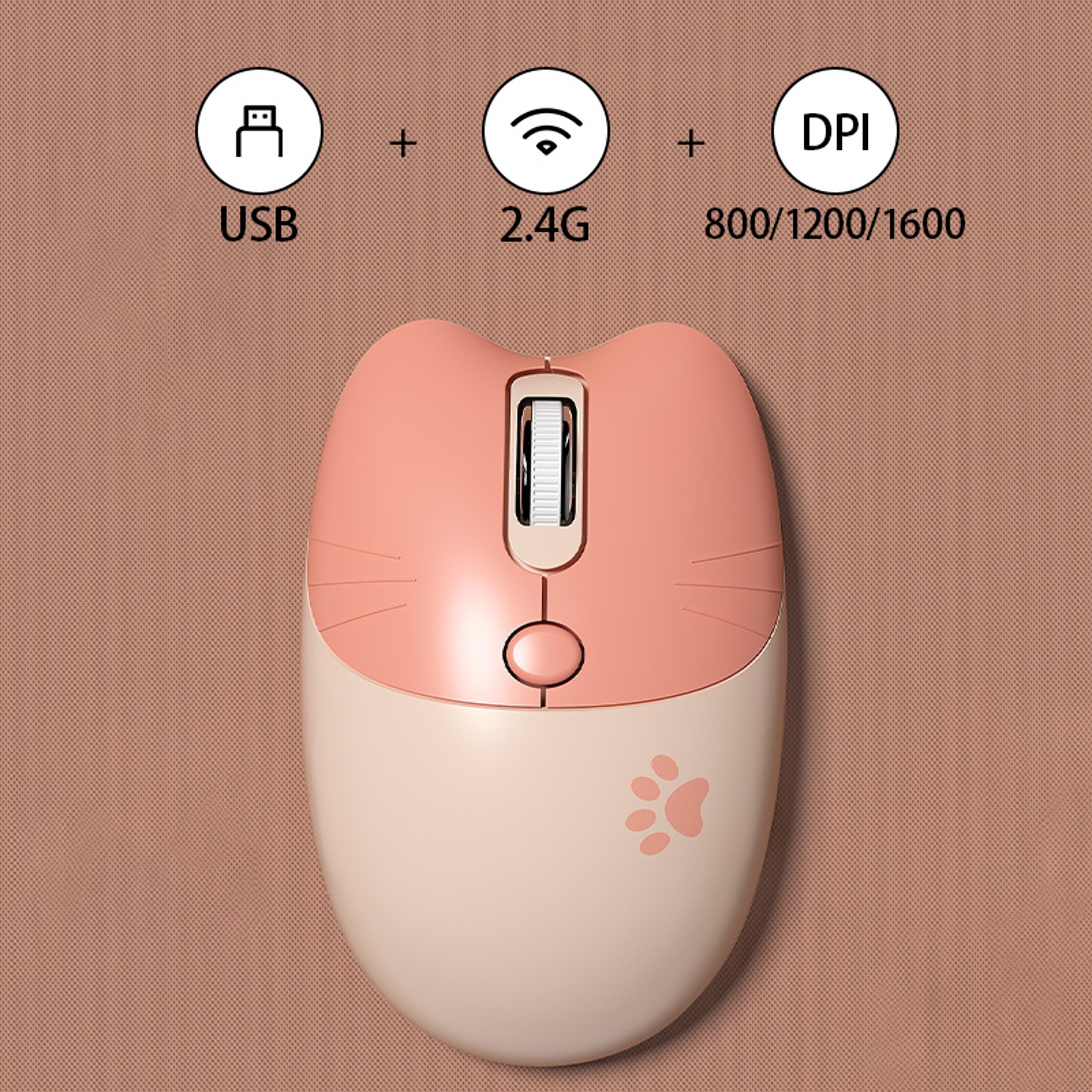 Cute Cat Wireless Mouse USB Plug  Play Ergonomic Mouse For Laptop  PC 7