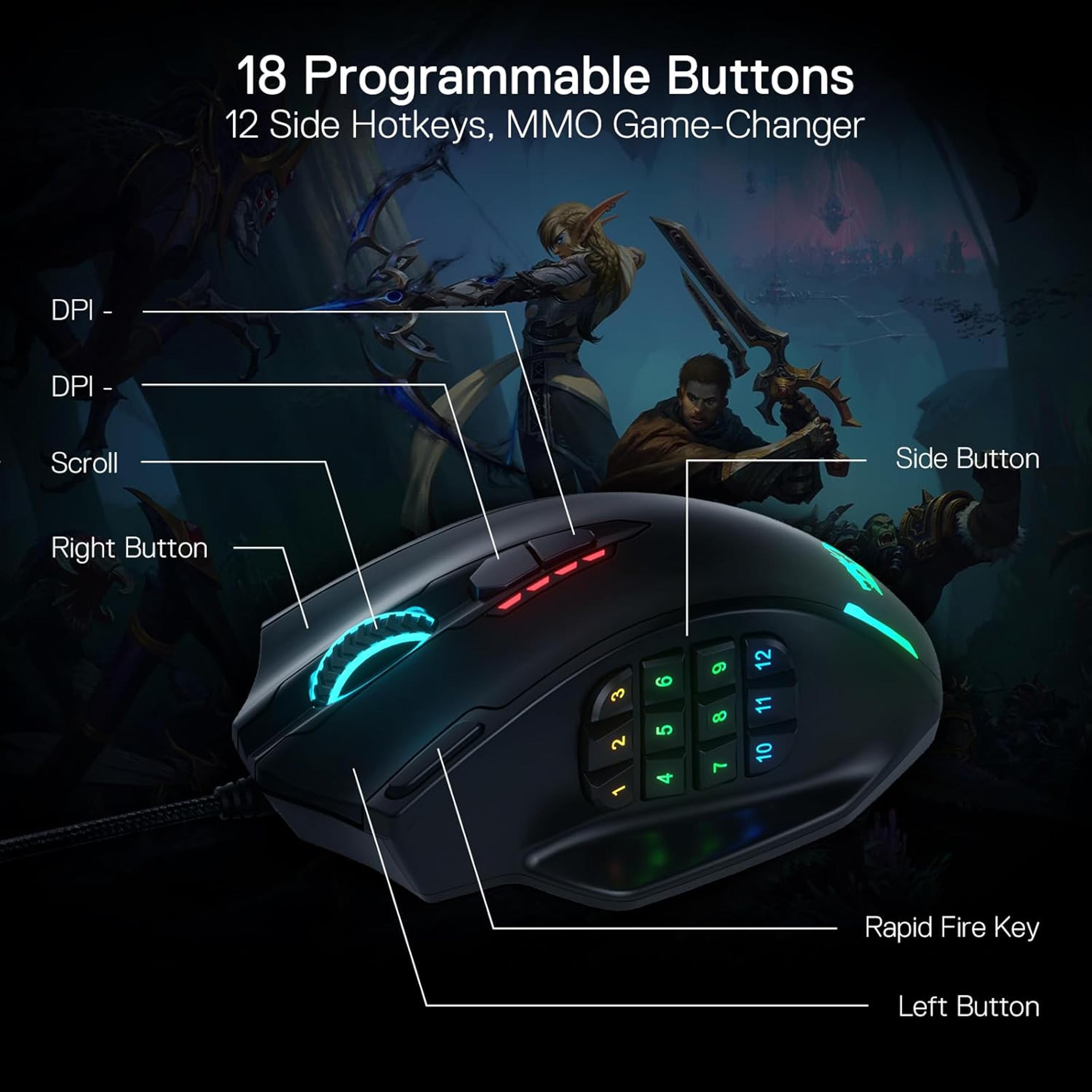 RGB Wired Gaming Mouse With Programmable Buttons And DPI 5