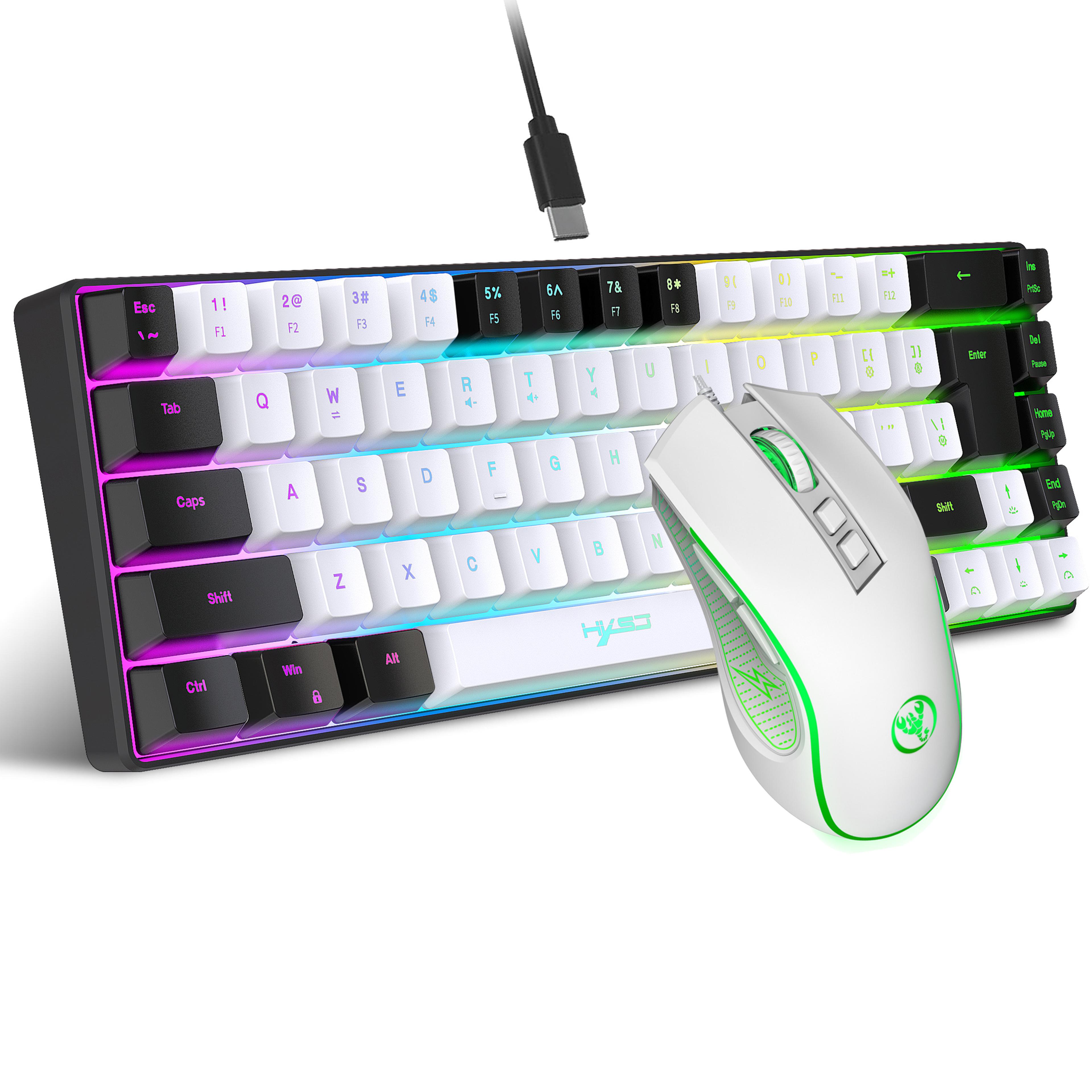 Key RGB Gaming Keyboard And Mouse Combo With Mechanical Feel Keys 0