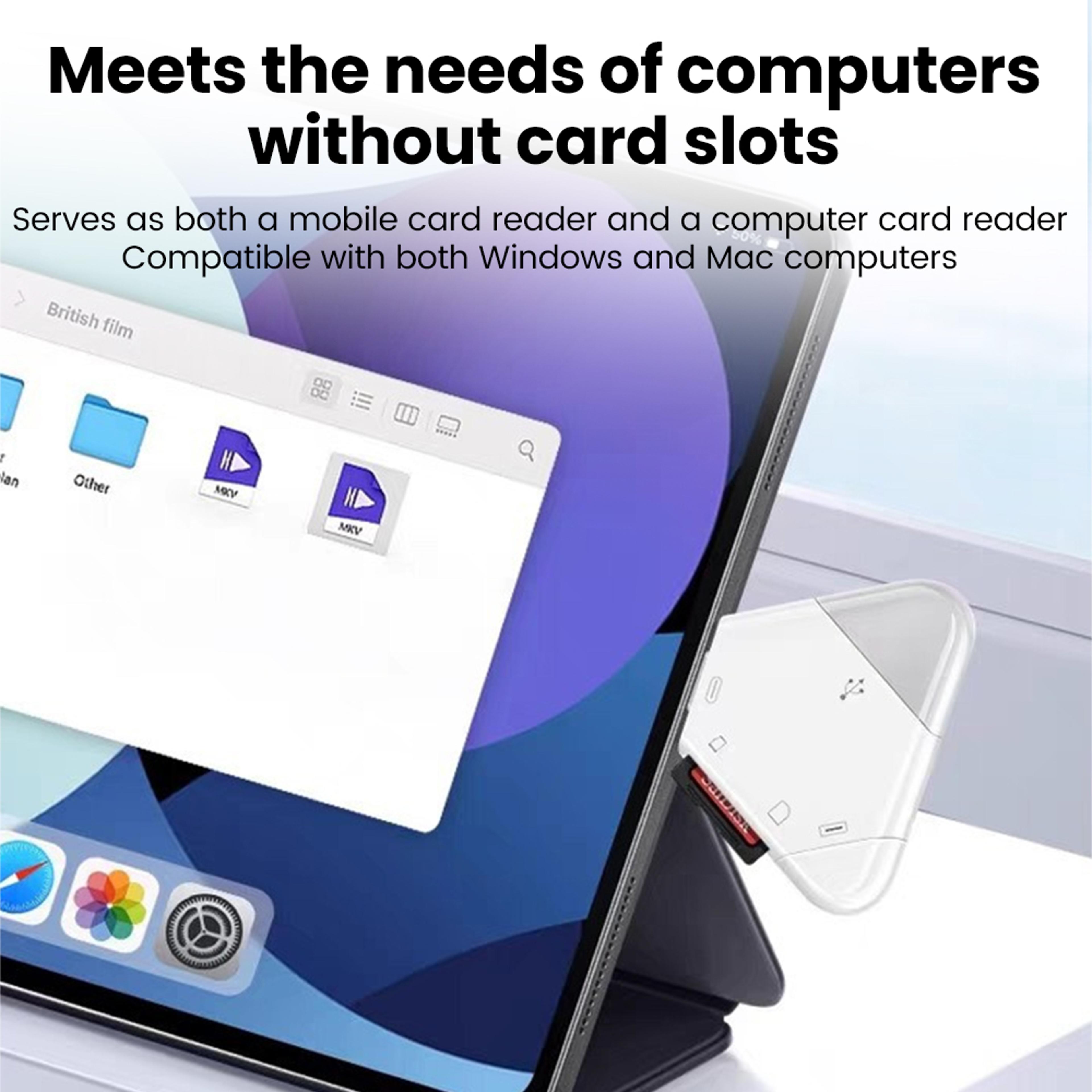 USB C SD Card Reader With Lightning And USB A Memory Card Adapter 2